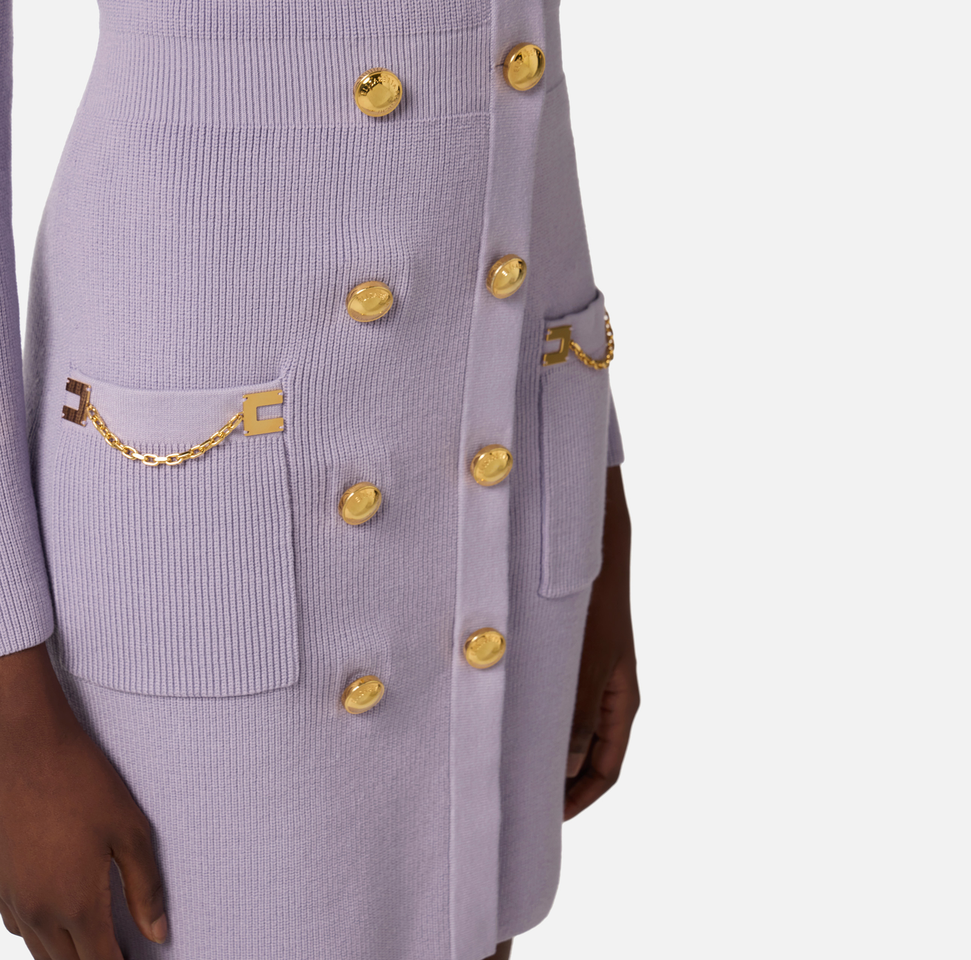 Robe en tricot avec boutons bijoux - Elisabetta Franchi