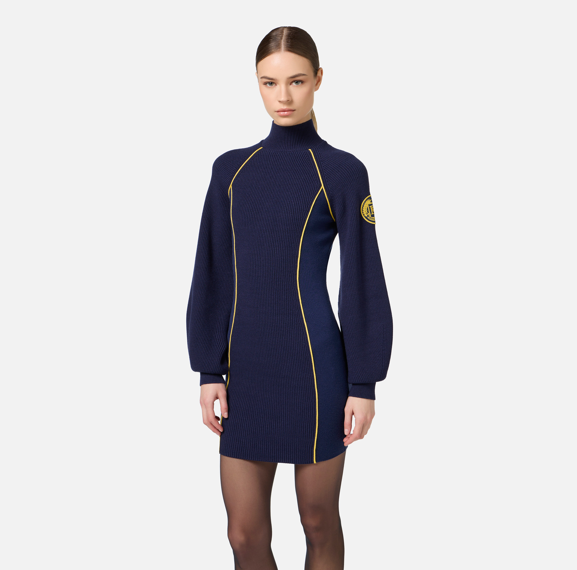 Miniabito in viscosa con patch logo - Elisabetta Franchi