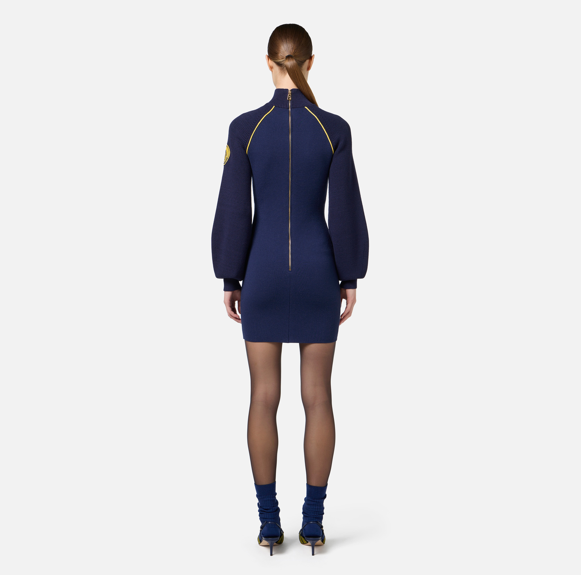 Miniabito in viscosa con patch logo - Elisabetta Franchi