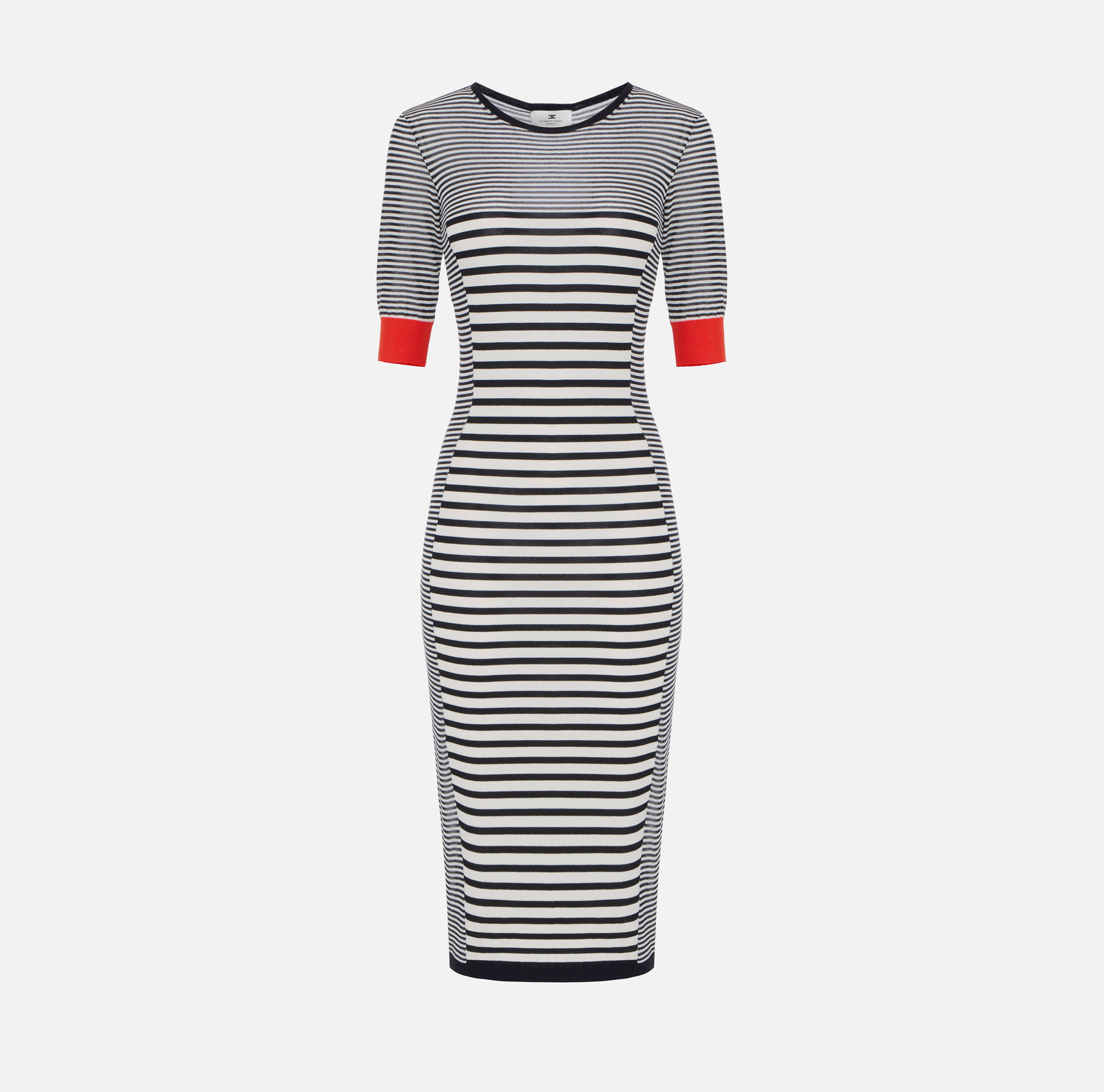 Abito in maglia con mix di righe
