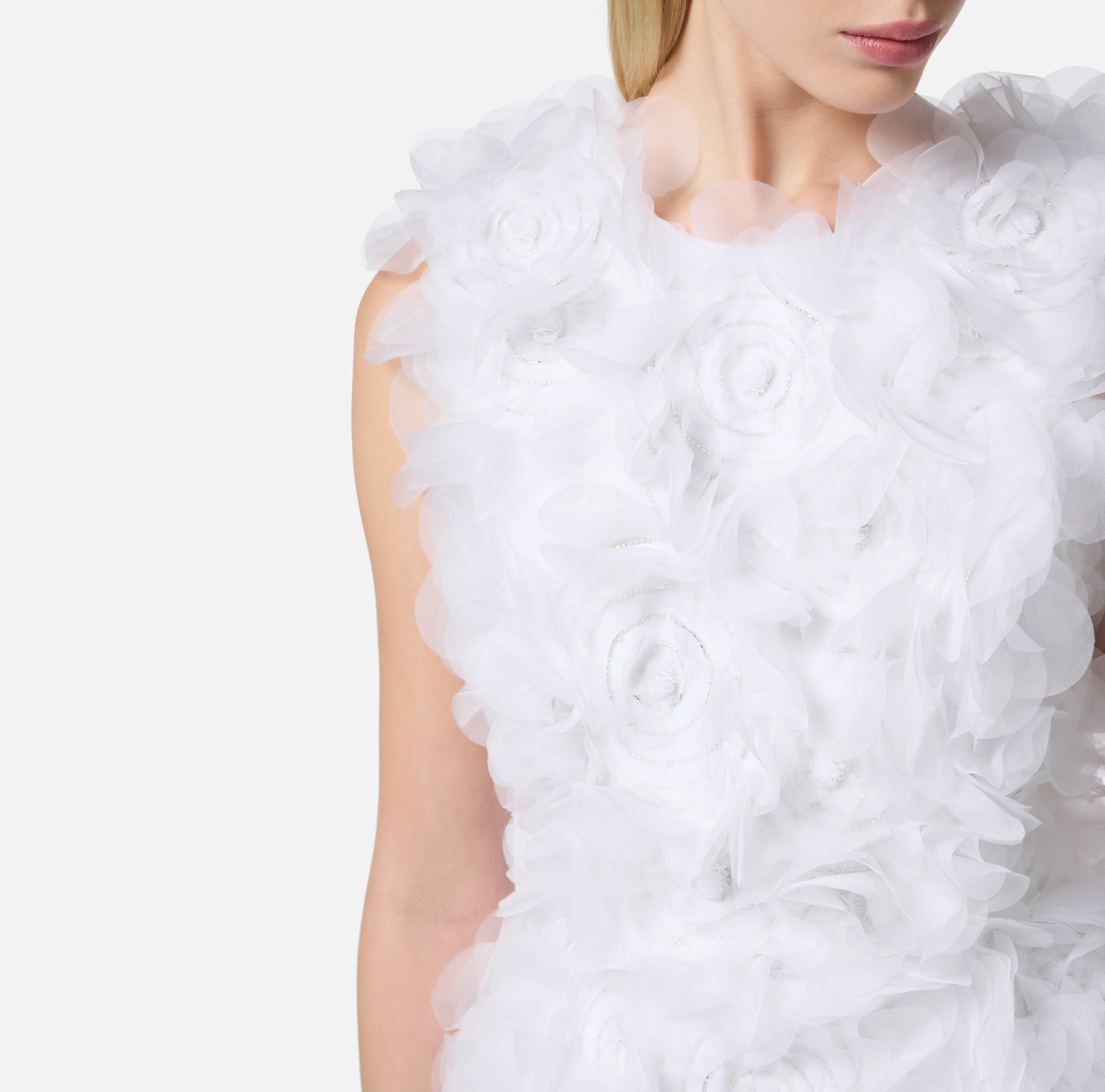 Abito in crêpe con fiori 3D - Elisabetta Franchi