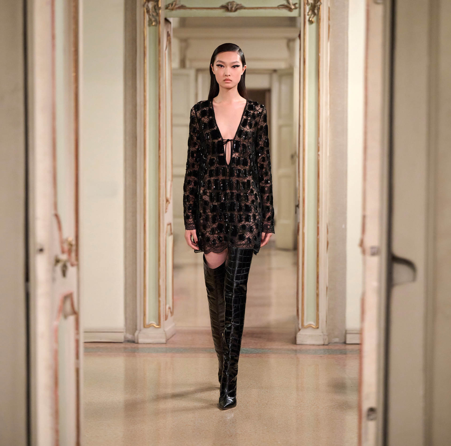 Tulle dress with coconut embroidery - Elisabetta Franchi