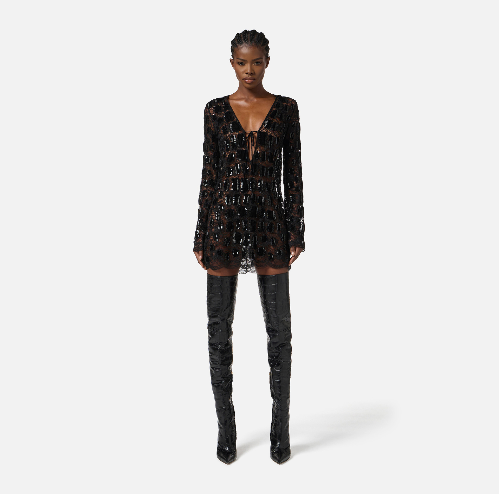Tulle dress with coconut embroidery - Elisabetta Franchi