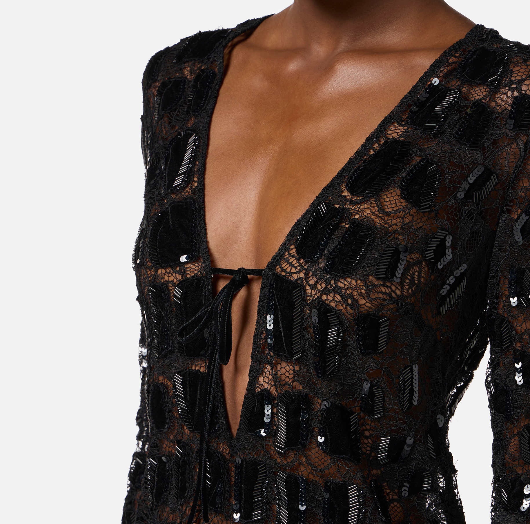 Tulle dress with coconut embroidery - Elisabetta Franchi
