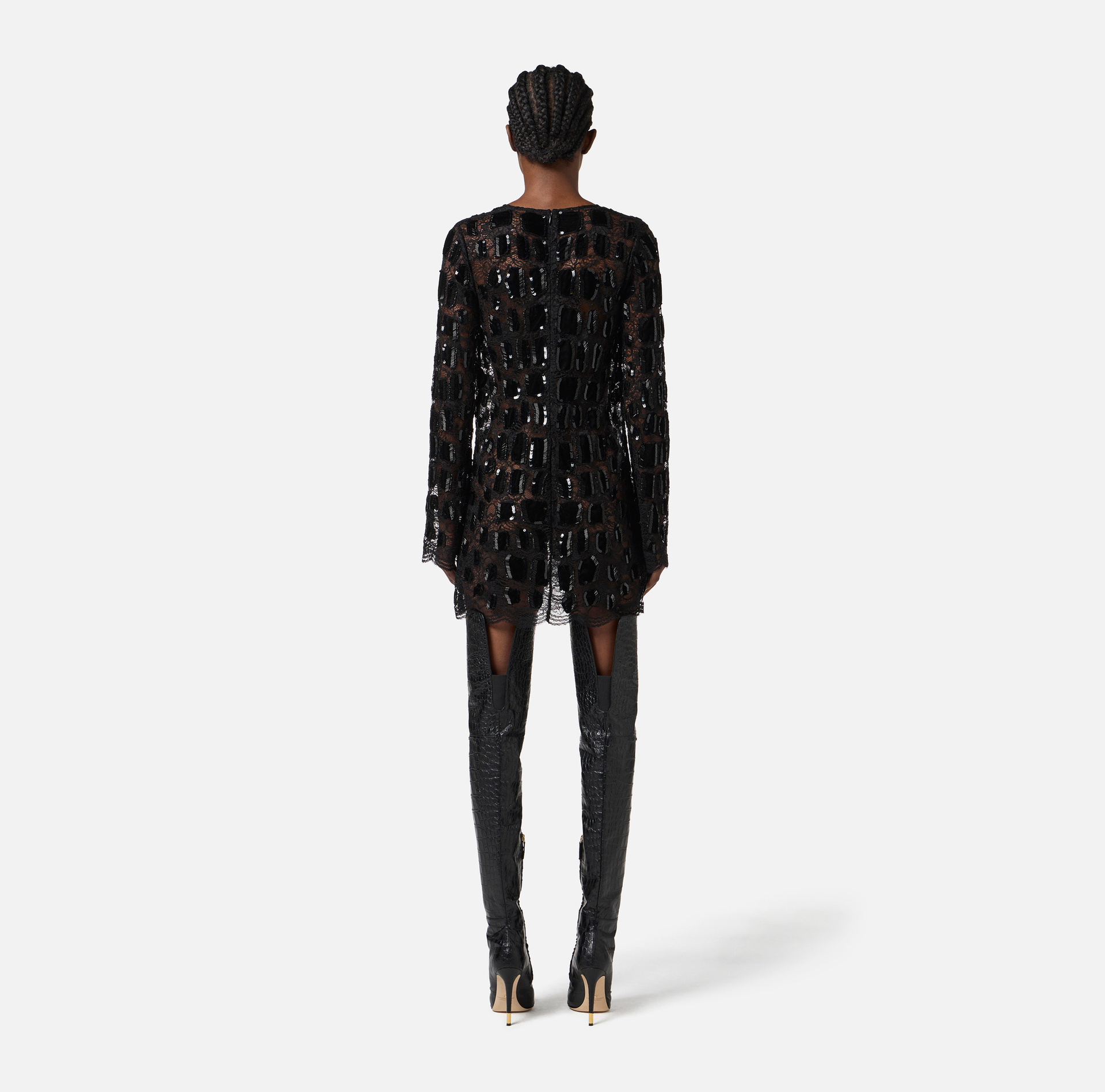 Tulle dress with coconut embroidery - Elisabetta Franchi