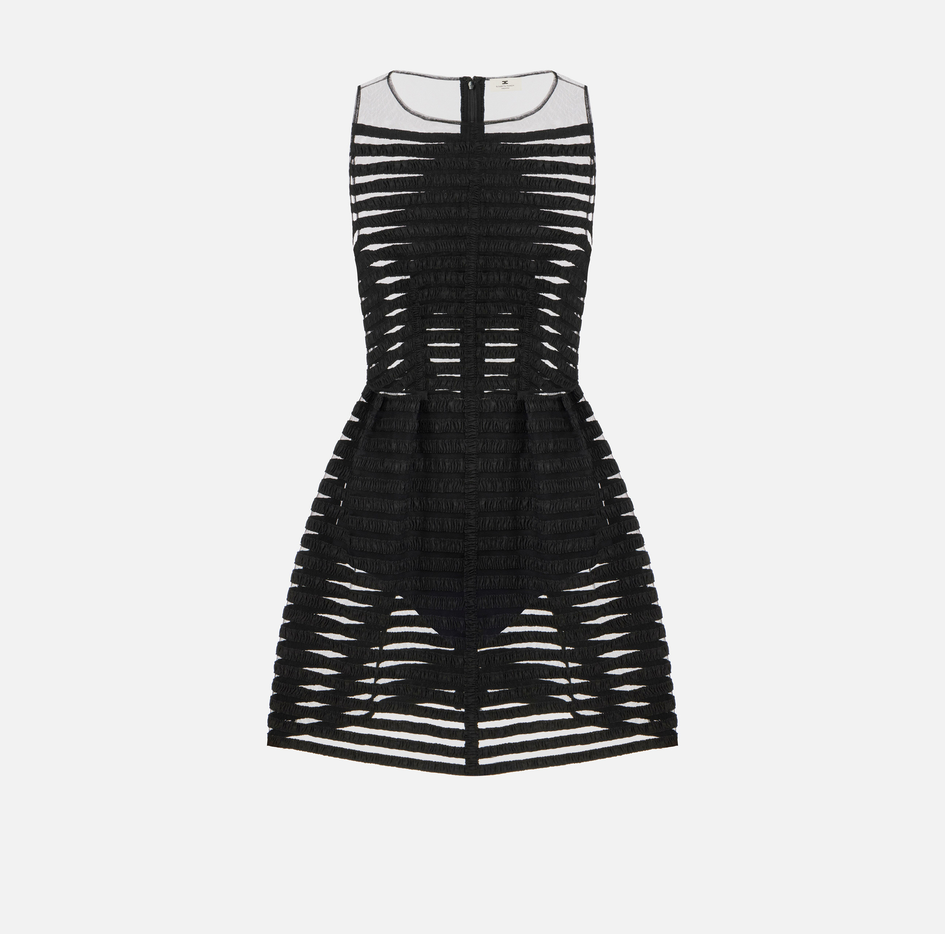 Mini abito in tulle e tessuto bielastico