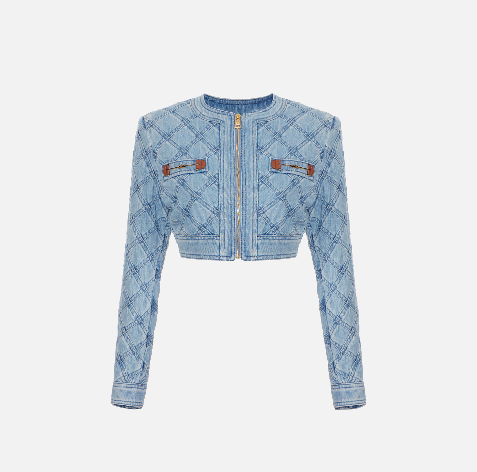 Giacca in denim con losanghe