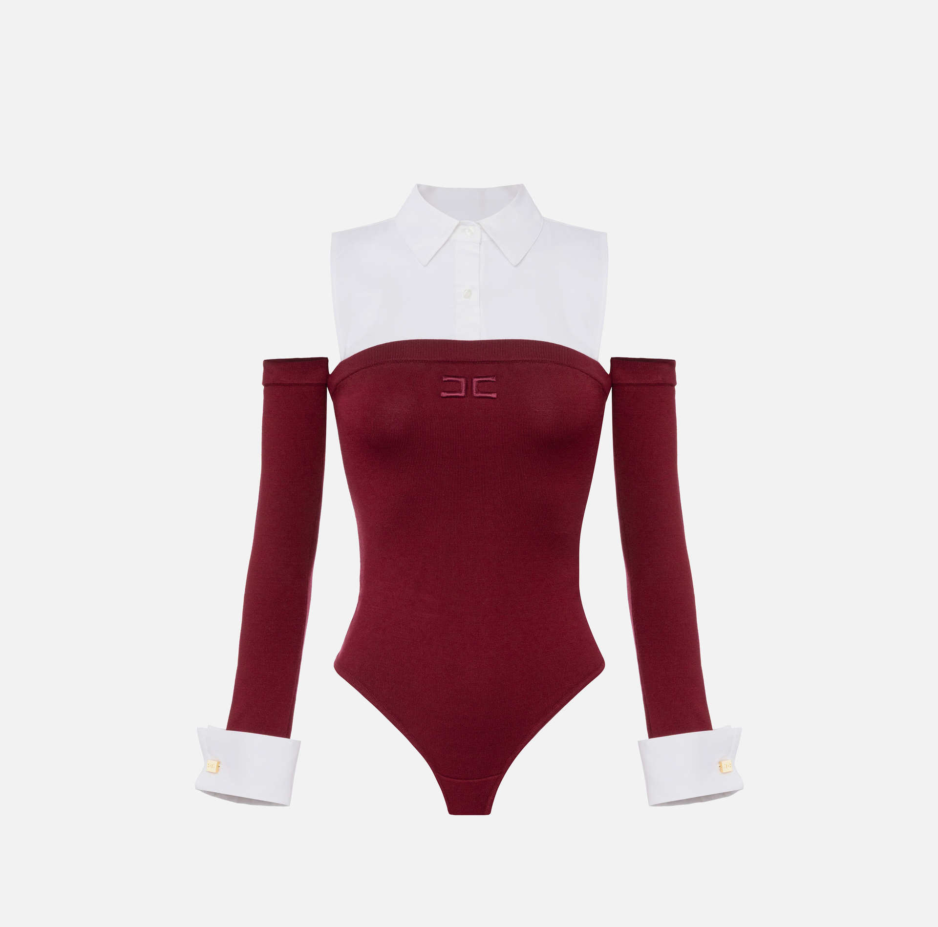 Body in maglia di viscosa e popeline di cotone - Elisabetta Franchi