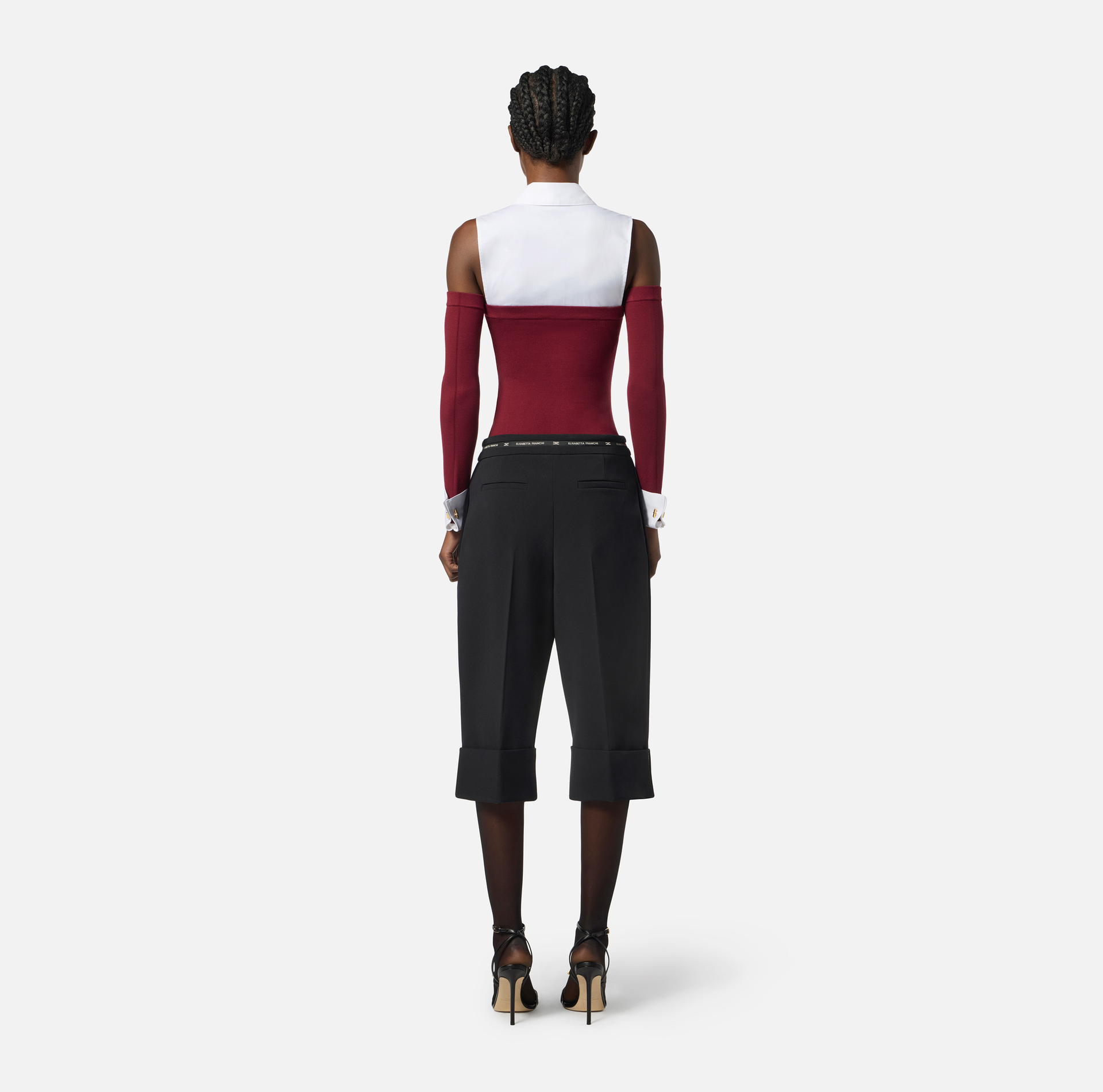Body in maglia di viscosa e popeline di cotone - Elisabetta Franchi