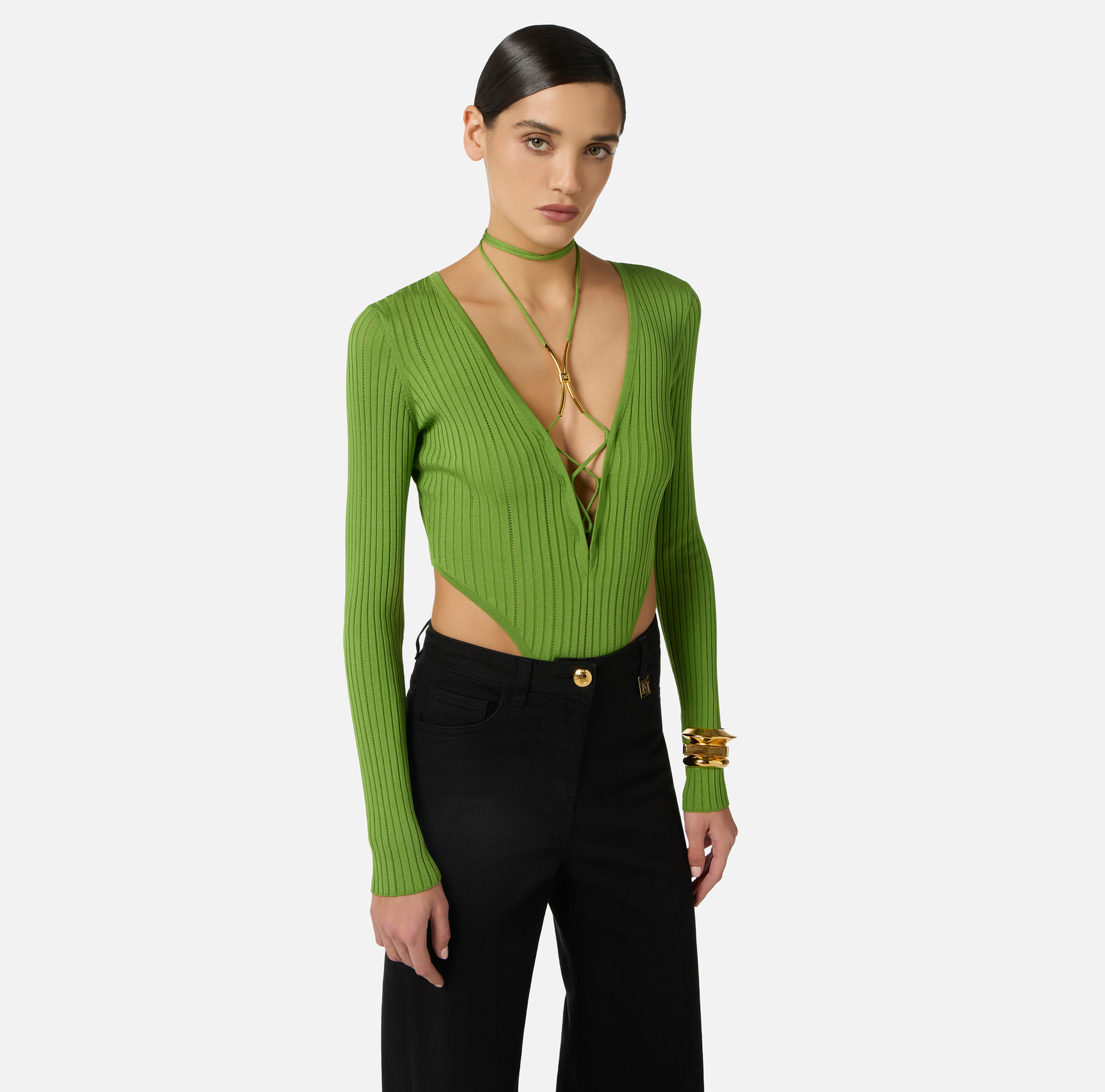 Knit bodysuit with jewel detail | Elisabetta Franchi