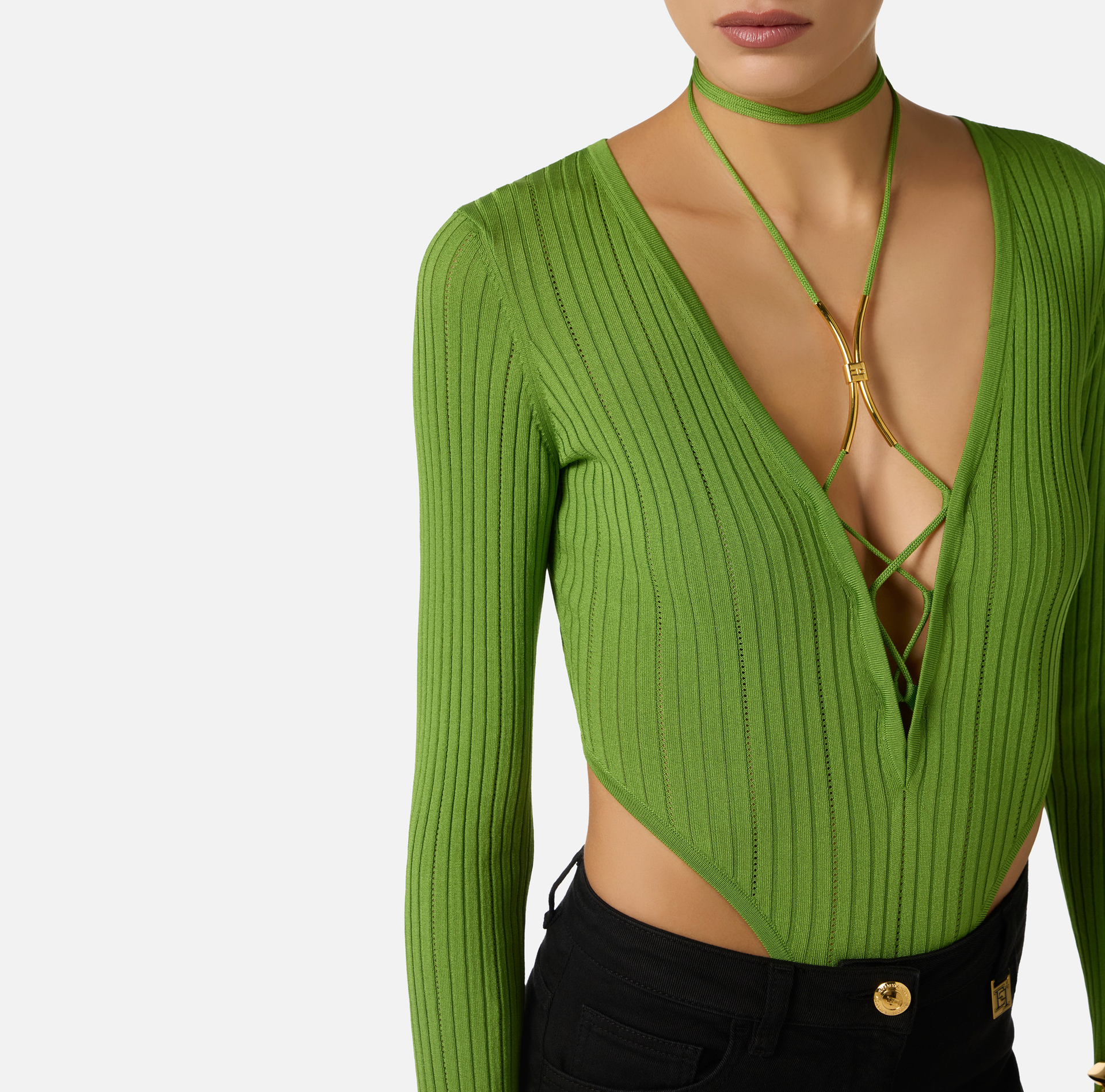 Knit bodysuit with jewel detail | Elisabetta Franchi