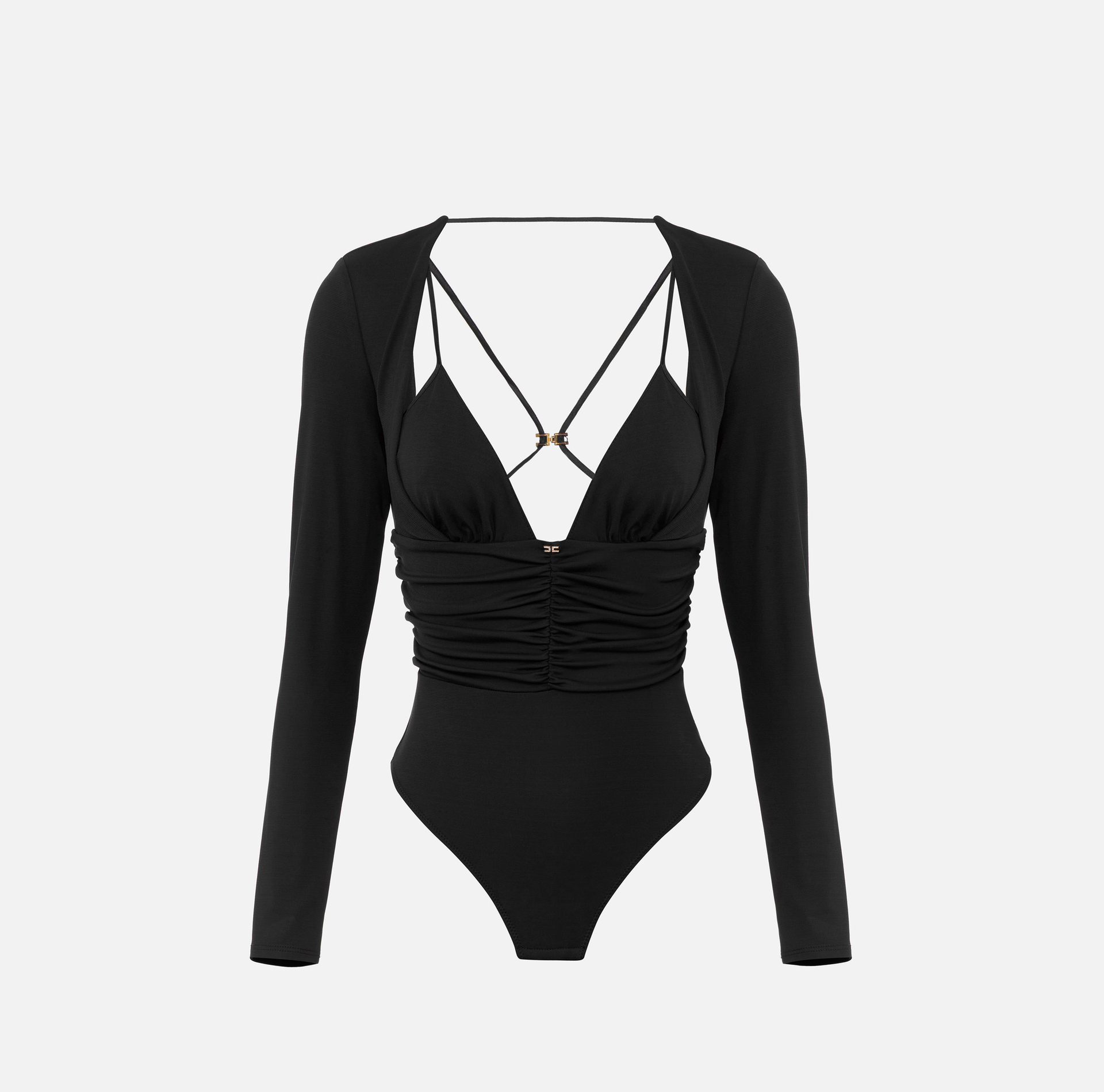 Body in jersey crêpe con drappeggi - Elisabetta Franchi