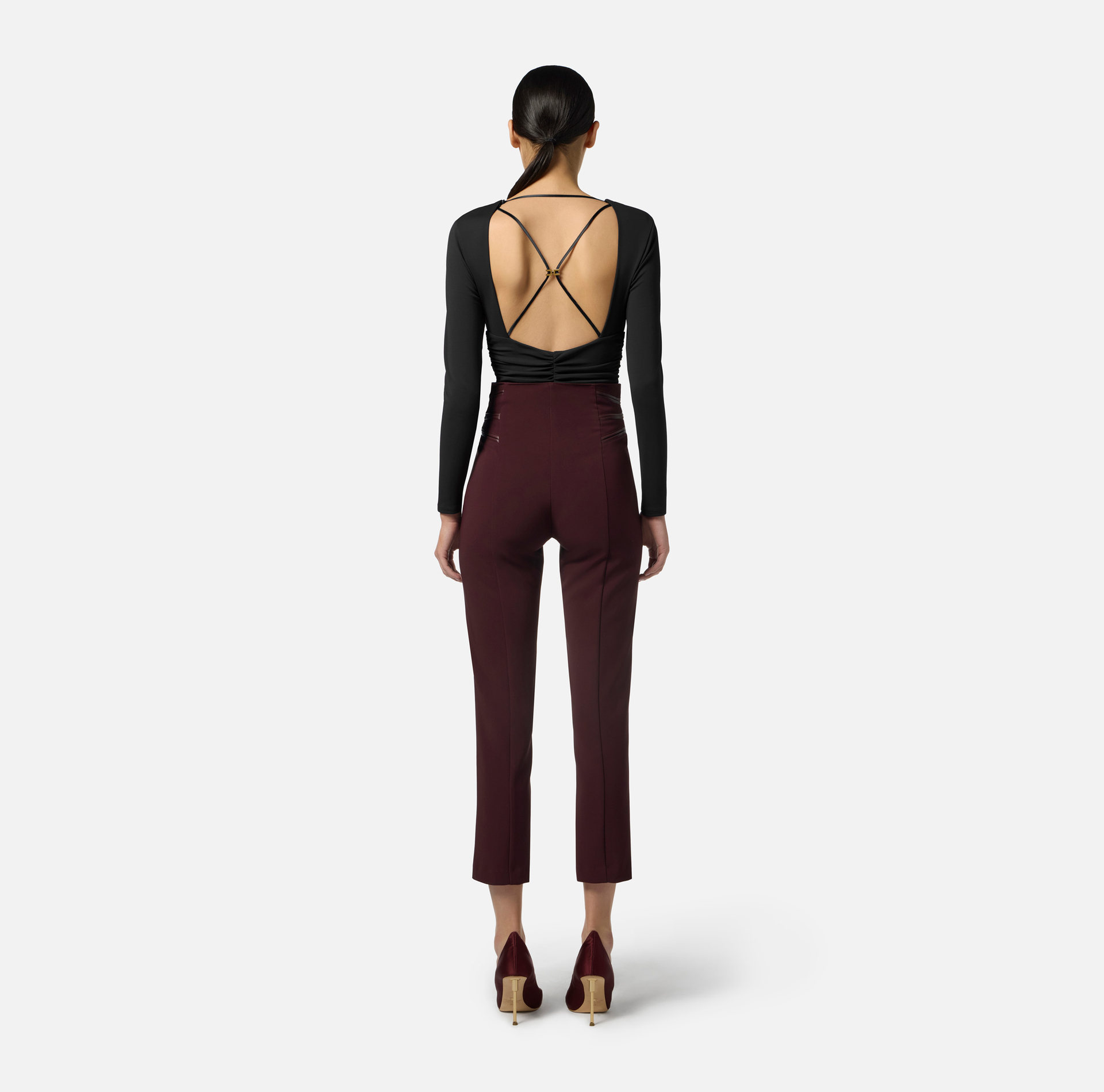 Body in jersey crêpe con drappeggi - Elisabetta Franchi