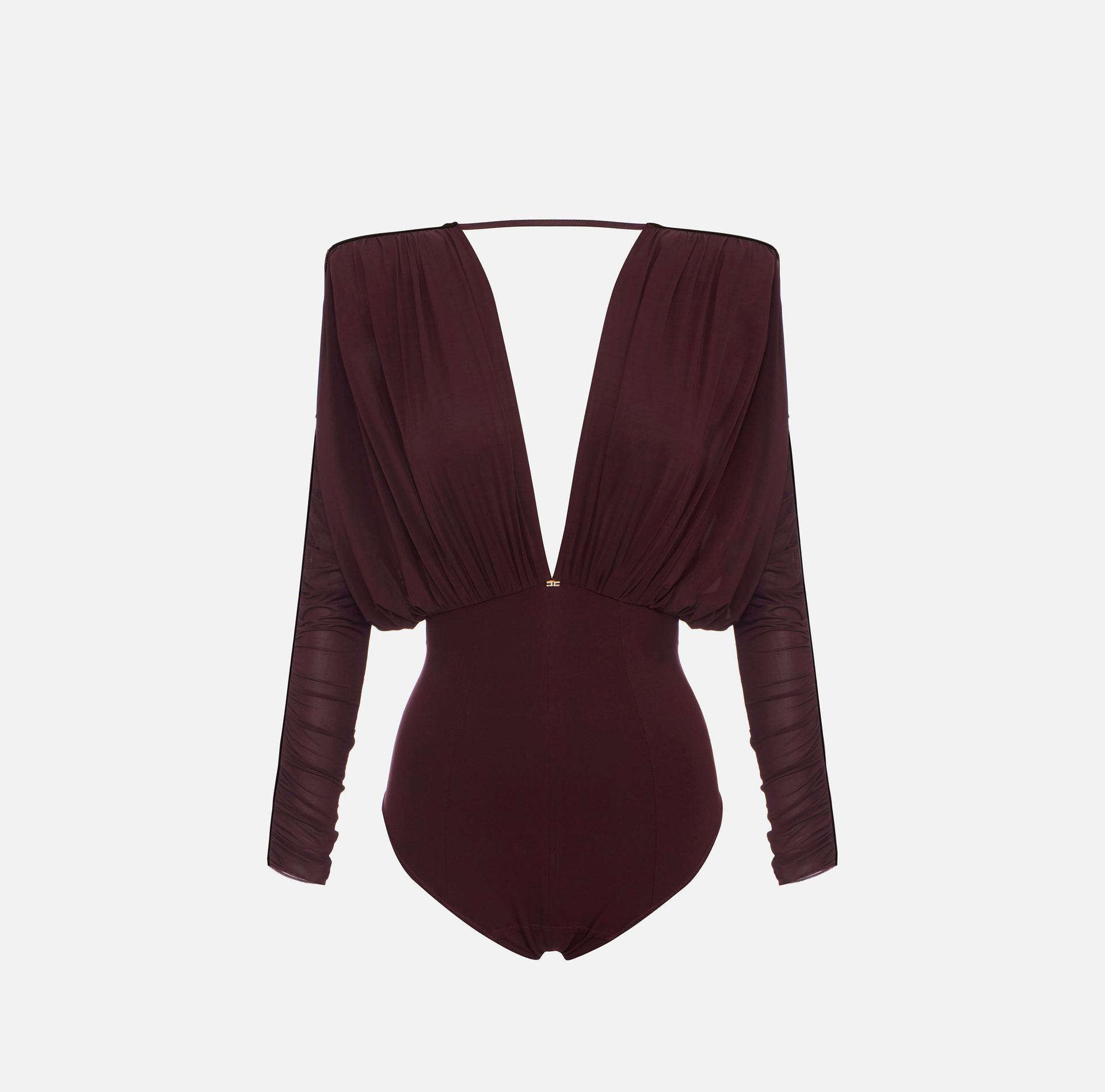 Stretch jersey bodysuit with draping - Elisabetta Franchi