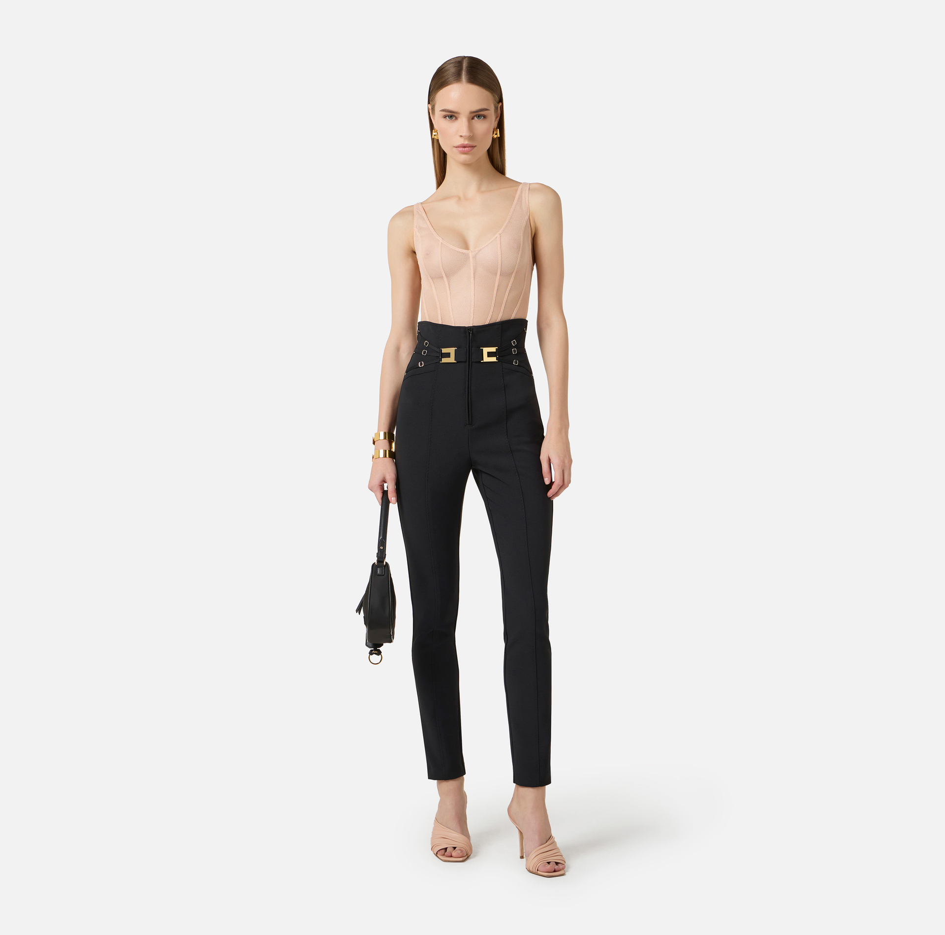 Bodysuit in tulle fabric with micro-mesh texture - Elisabetta Franchi