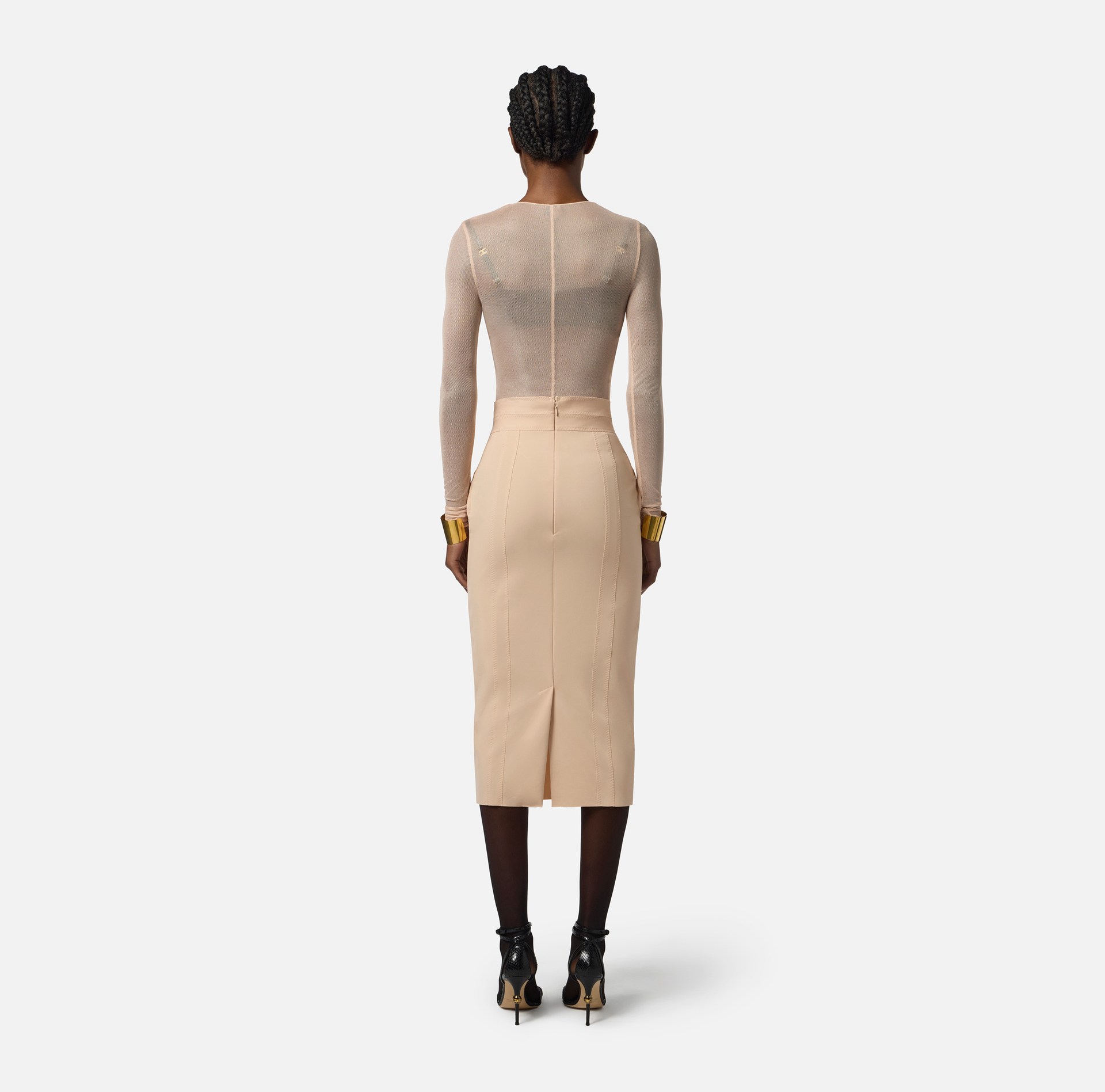 Bodysuit in tulle fabric with necklace - Elisabetta Franchi