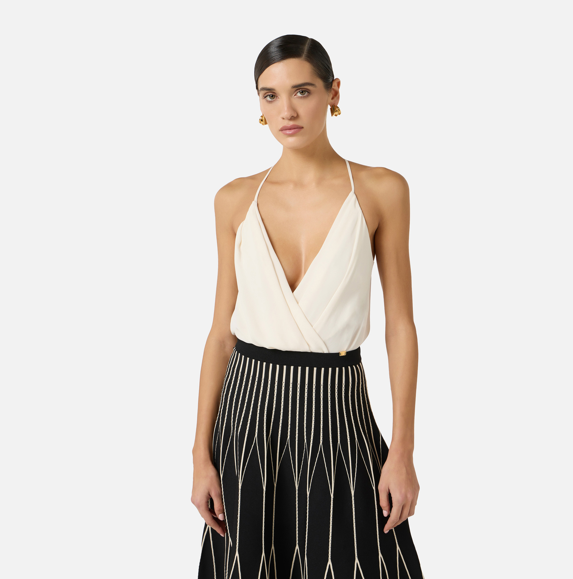 Body z żorżety wiskozowej - Elisabetta Franchi