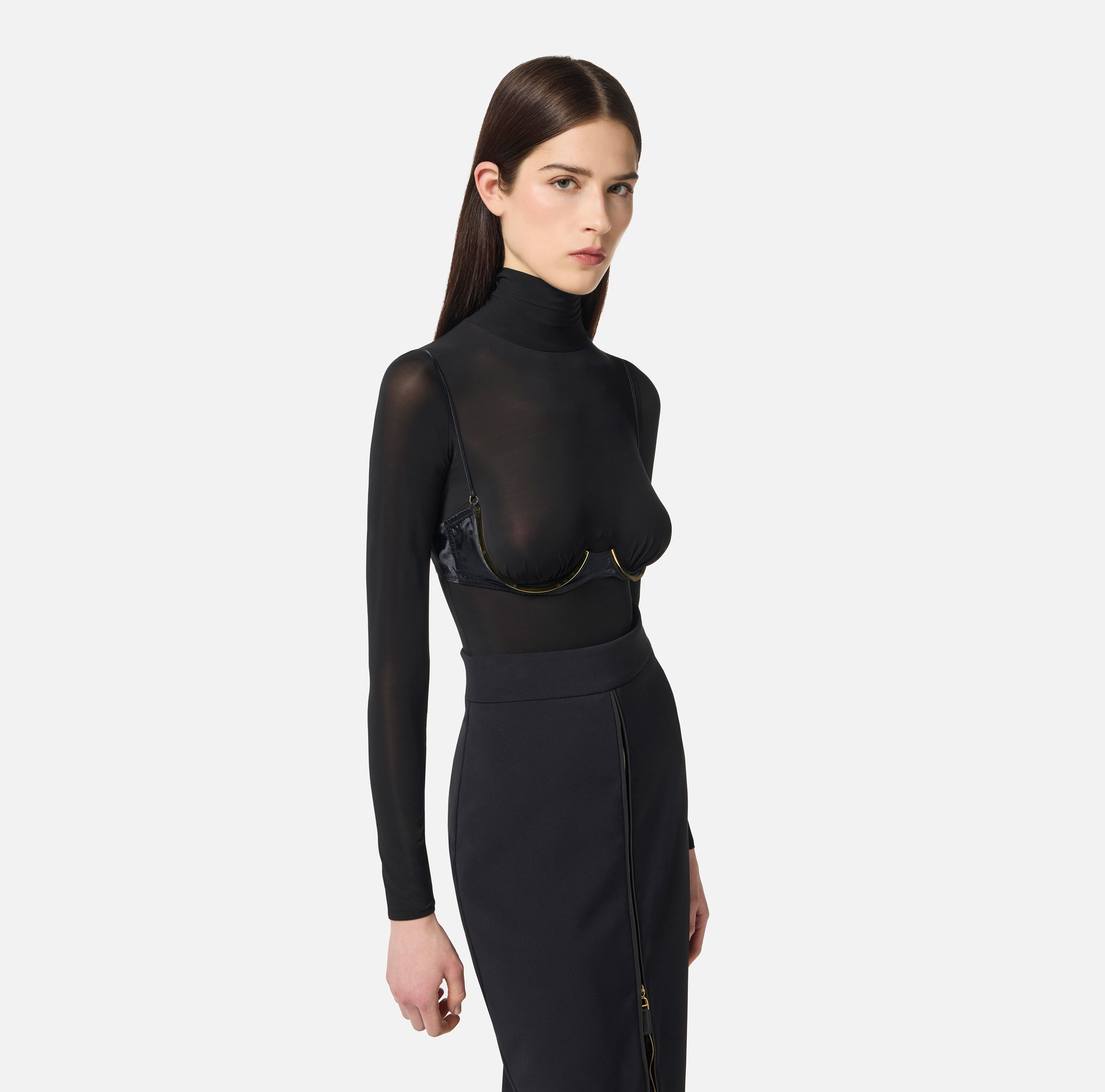 Bodysuit in jersey fabric with jewel details - Elisabetta Franchi
