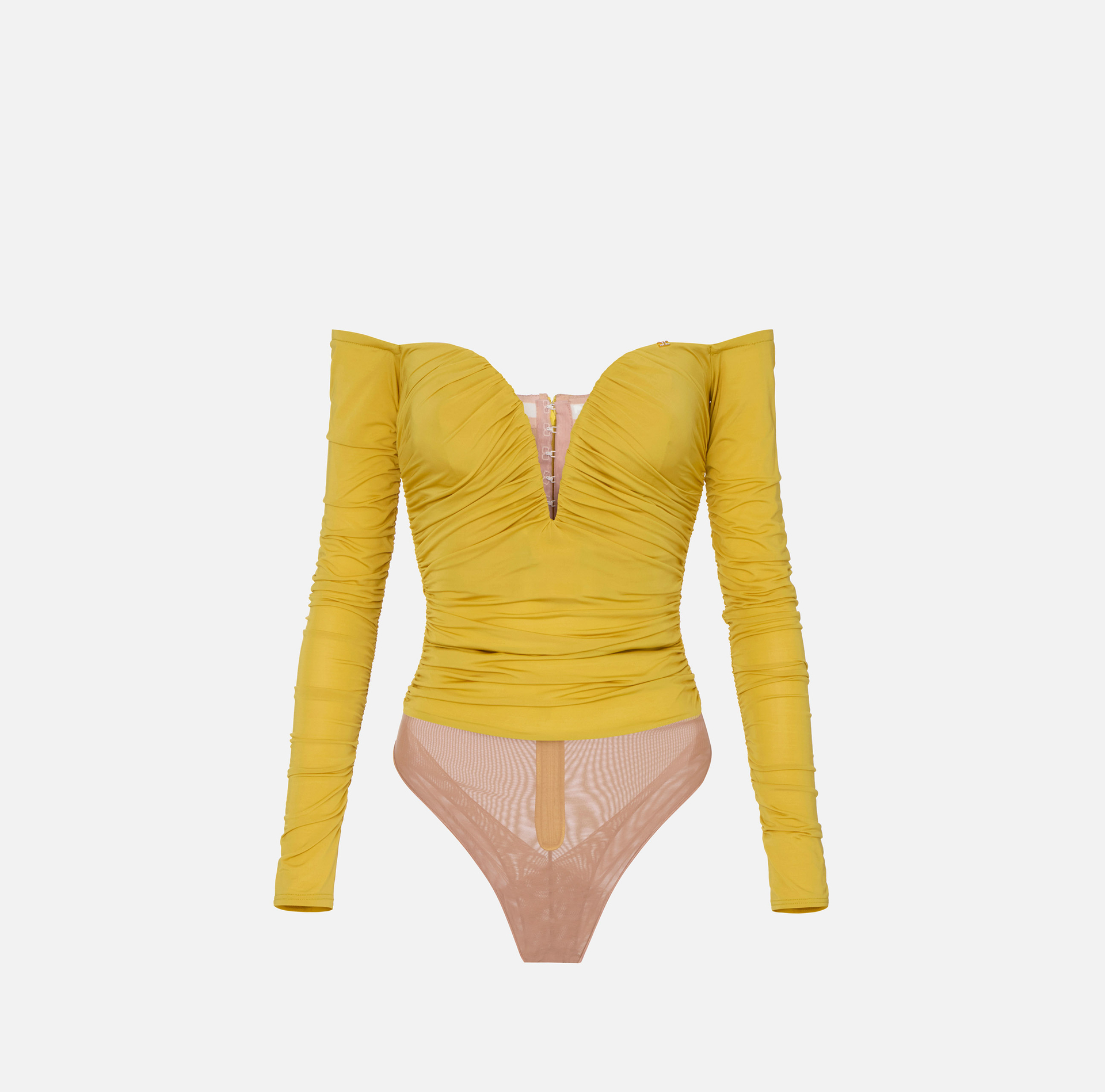 Body in jersey crêpe leggero con drappeggi