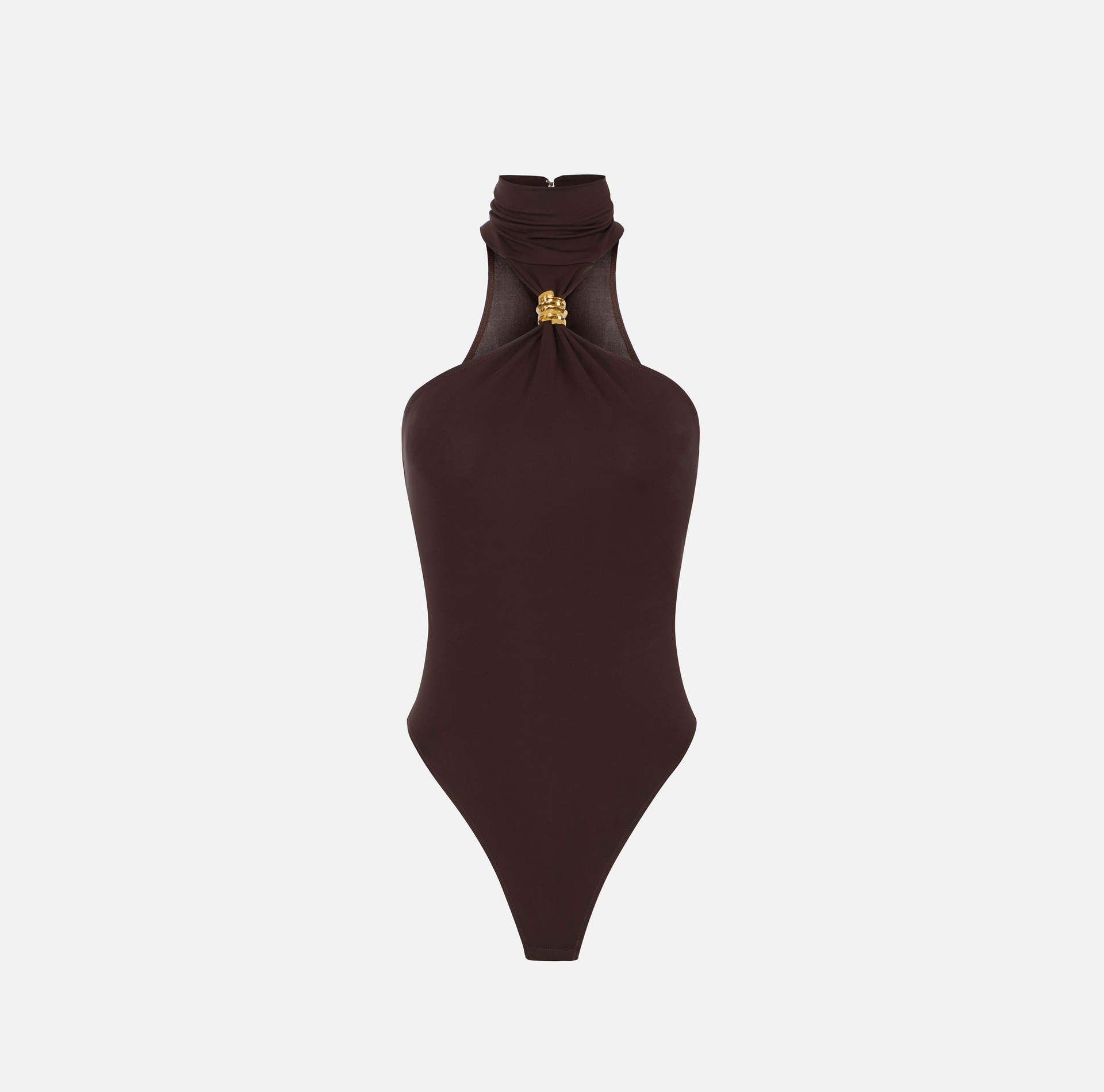 Body z dżerseju z krepy z biżuteryjnym detalem - Elisabetta Franchi