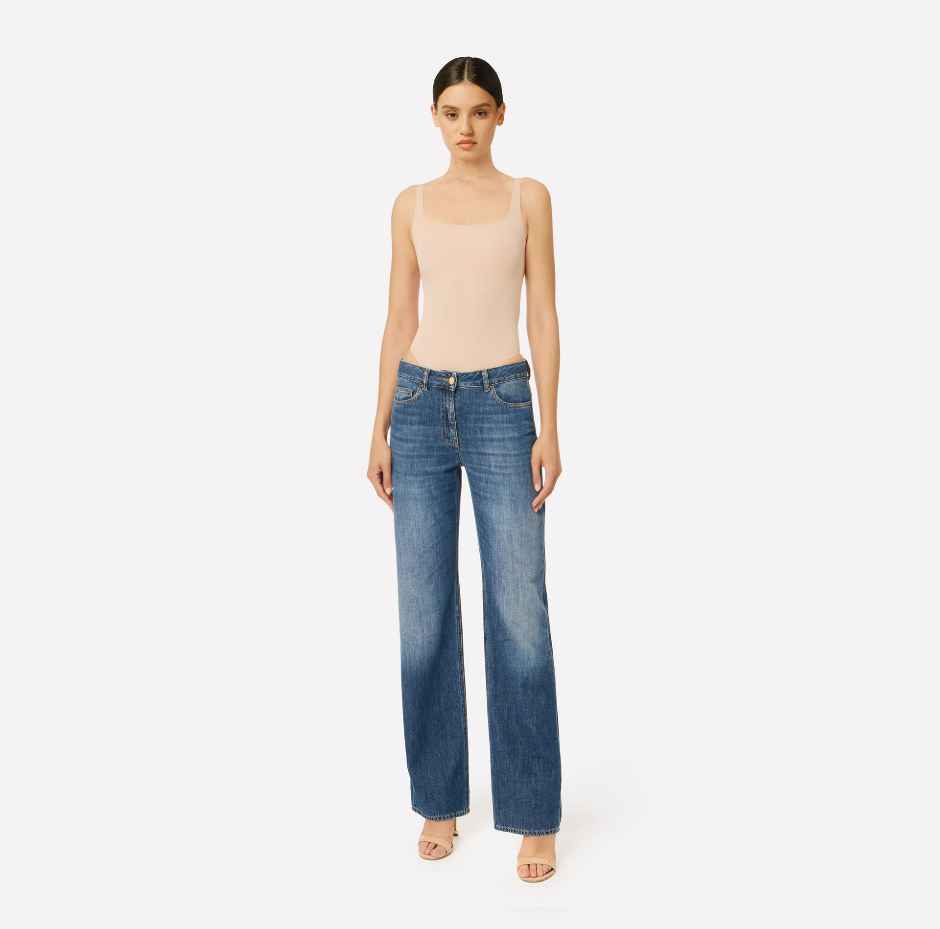 Jersey bodysuit with lettering print - Elisabetta Franchi