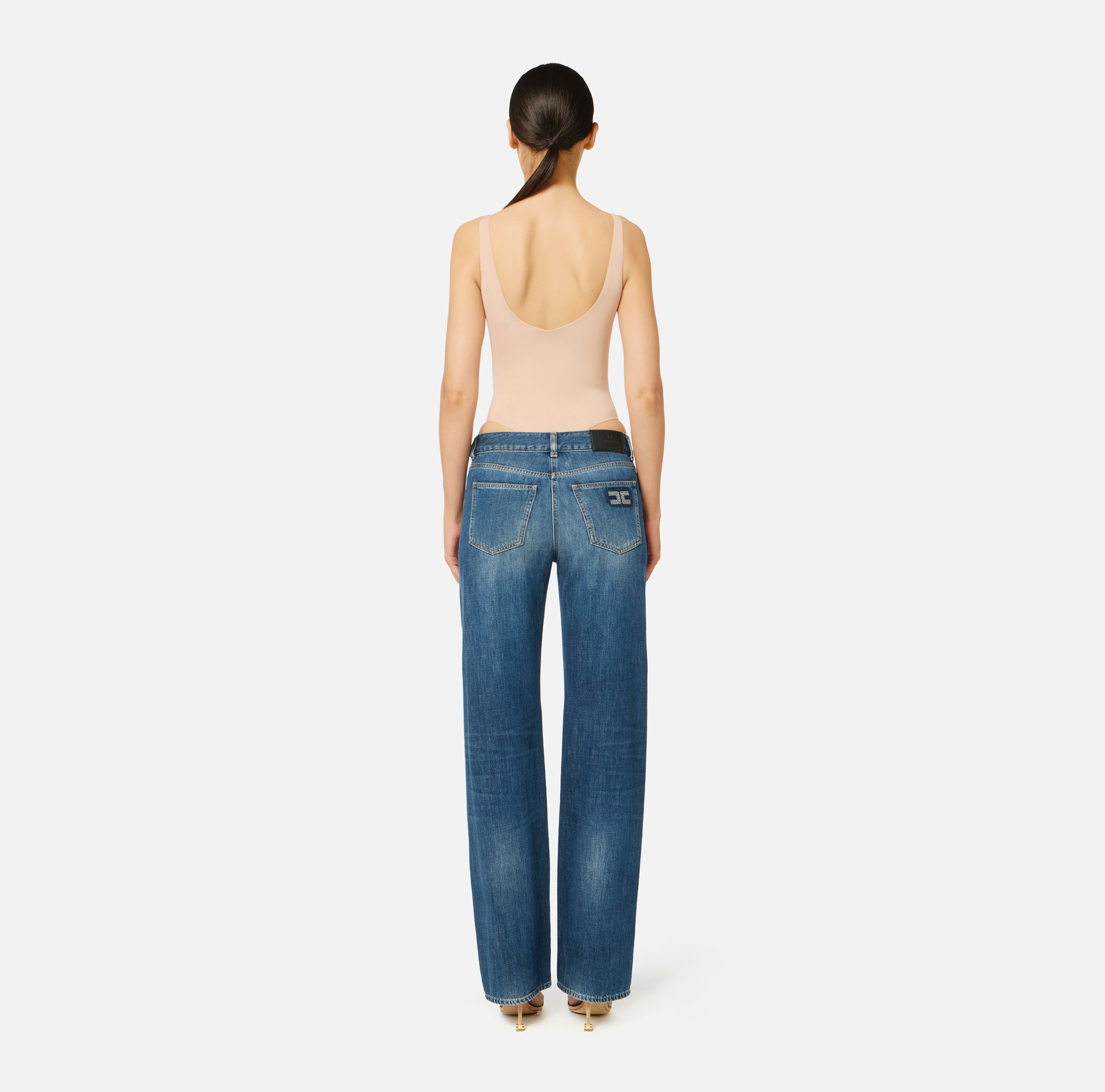 Jersey bodysuit with lettering print - Elisabetta Franchi