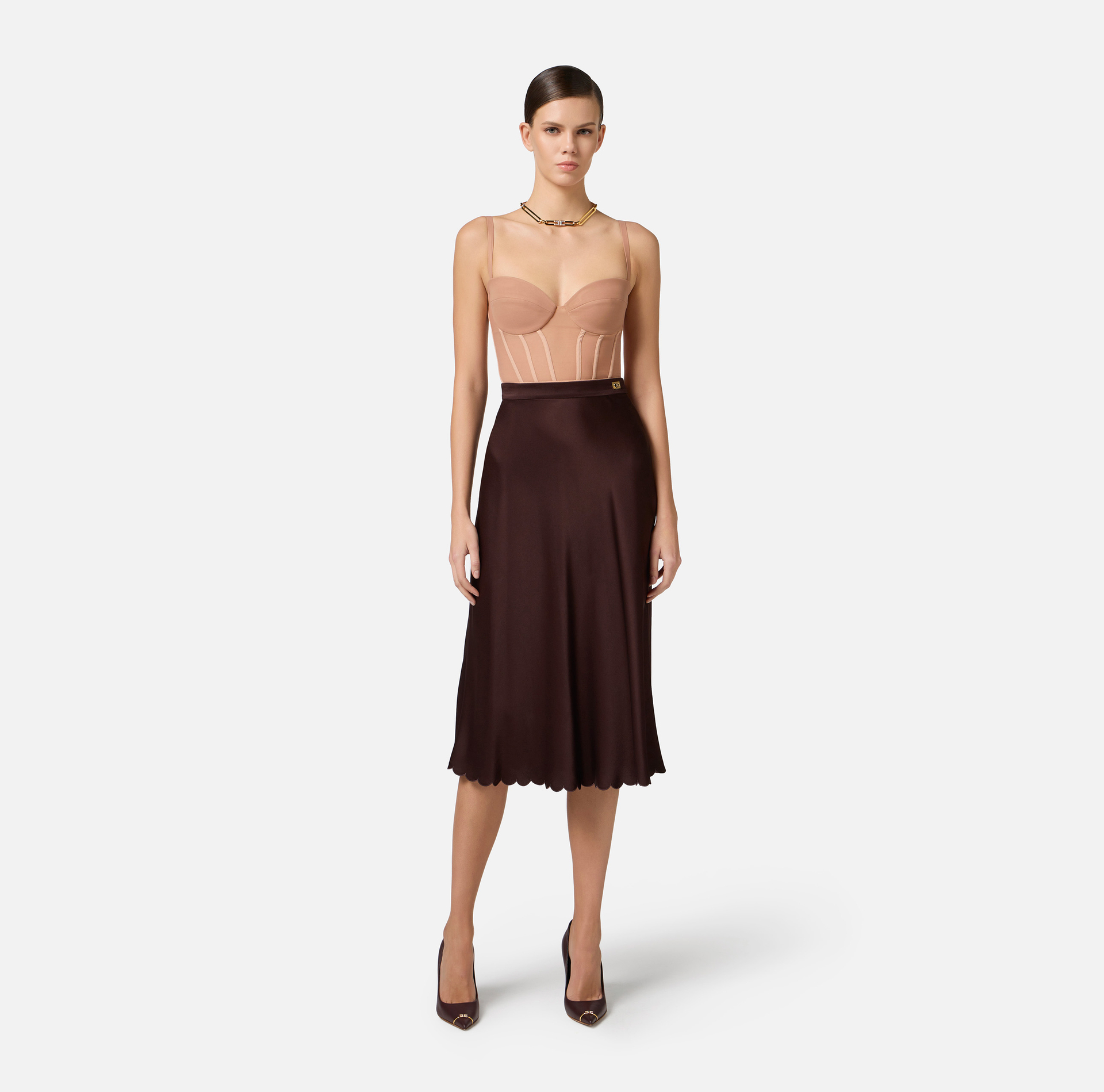 Body in crêpe e tulle - Elisabetta Franchi