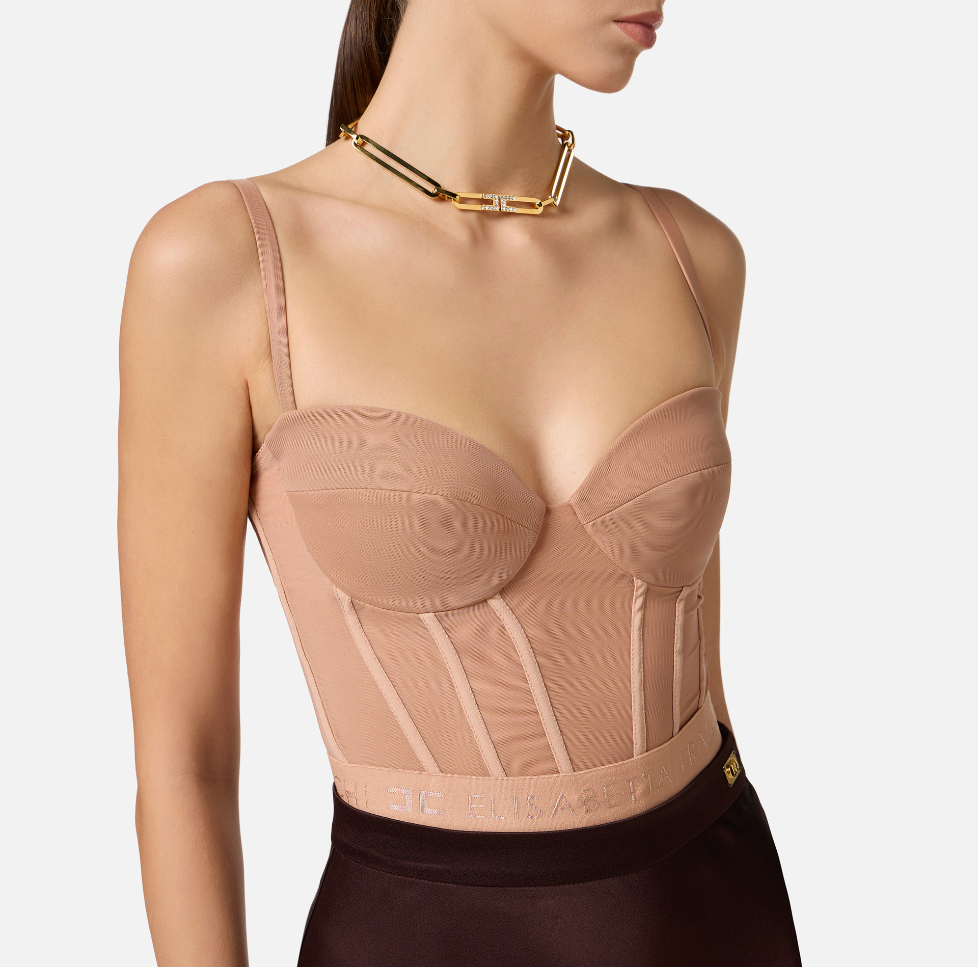 Body in crêpe e tulle - Elisabetta Franchi