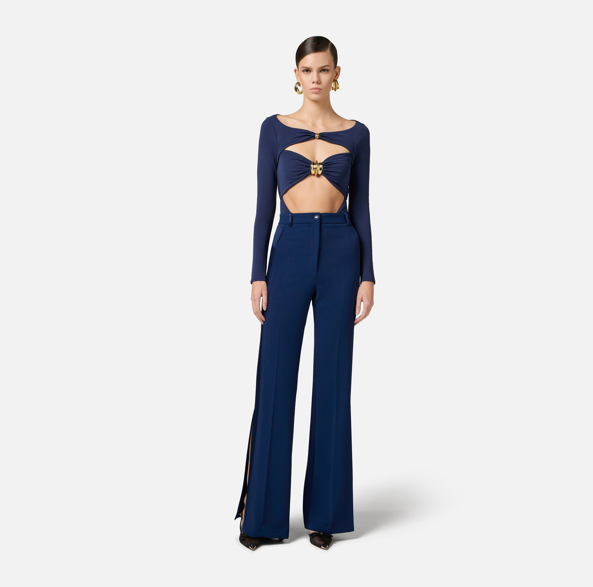 Bodysuit in jersey fabric with jewel clasp - Elisabetta Franchi