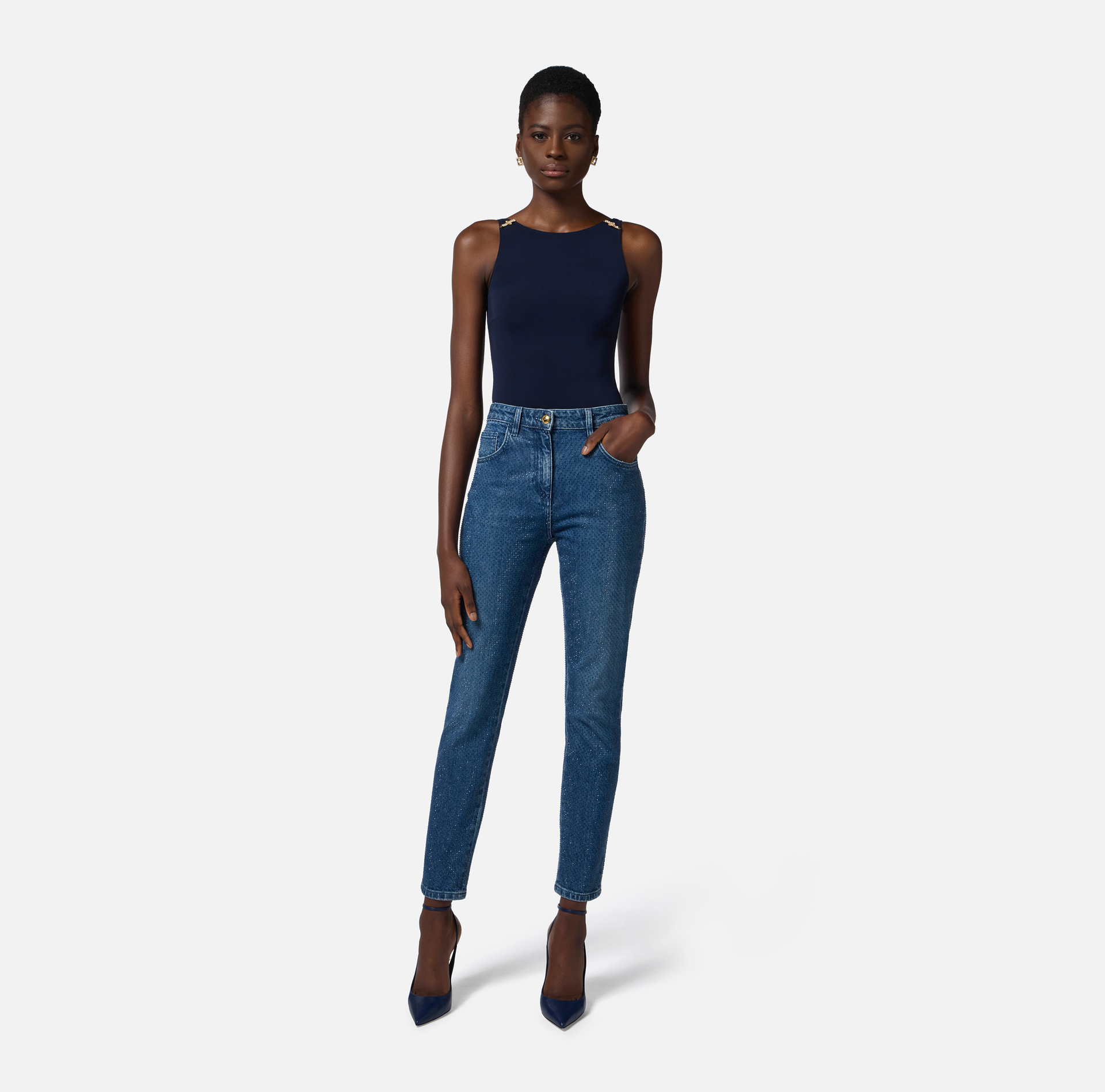 Body de punto con detalles joya - Elisabetta Franchi