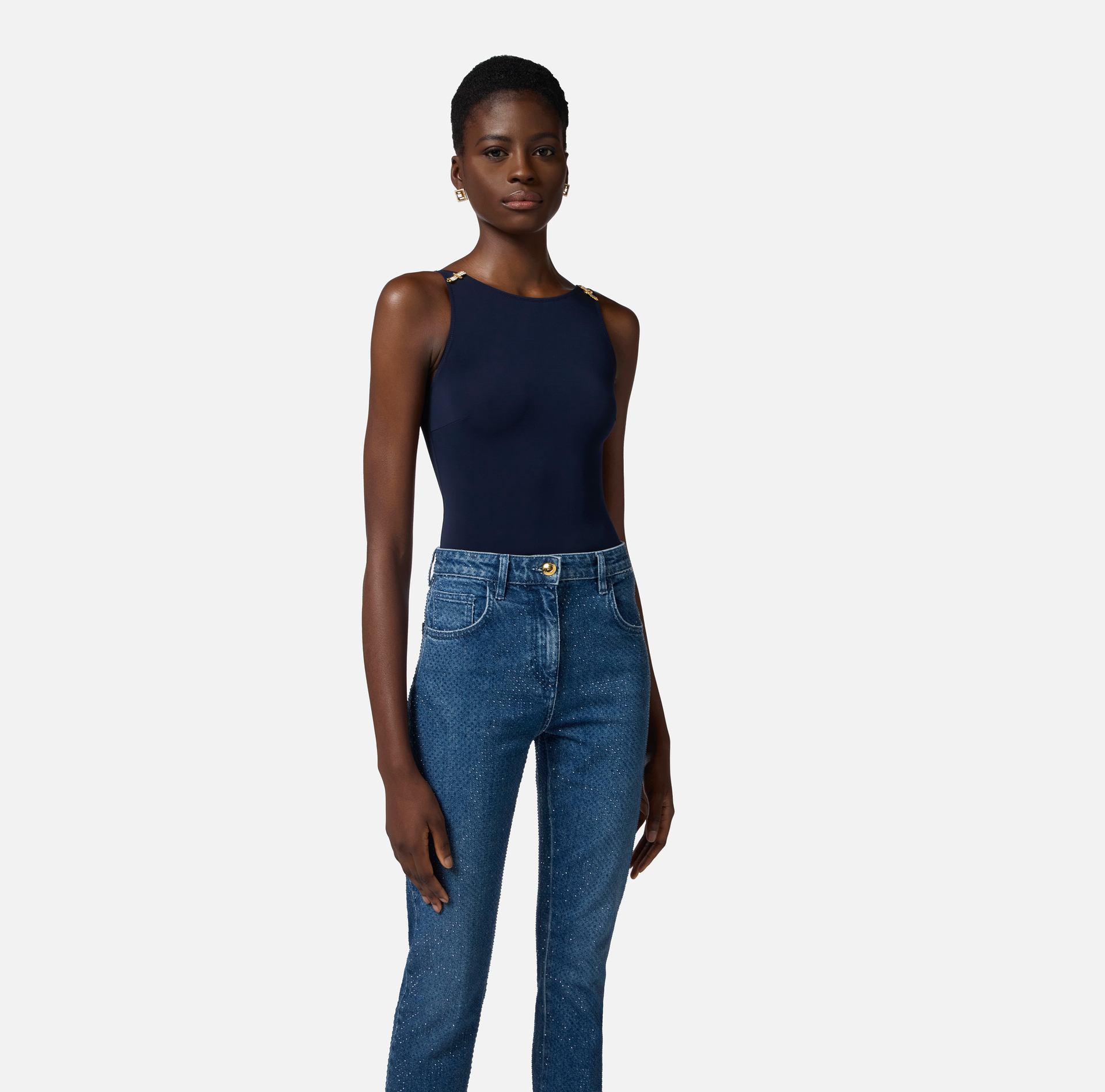 Body de punto con detalles joya - Elisabetta Franchi