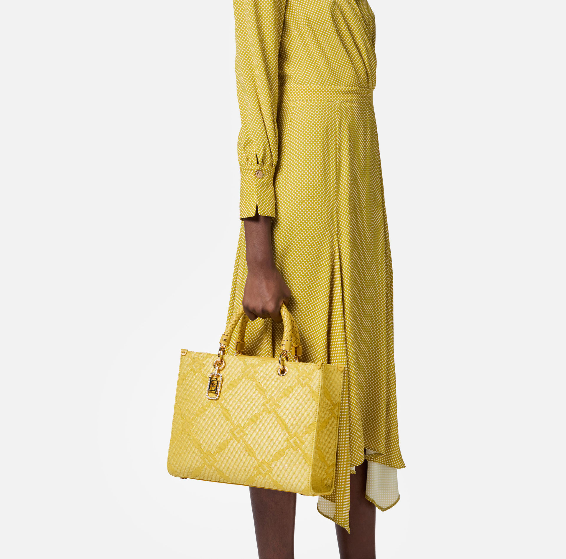 Tote media in jacquard con charms - Elisabetta Franchi