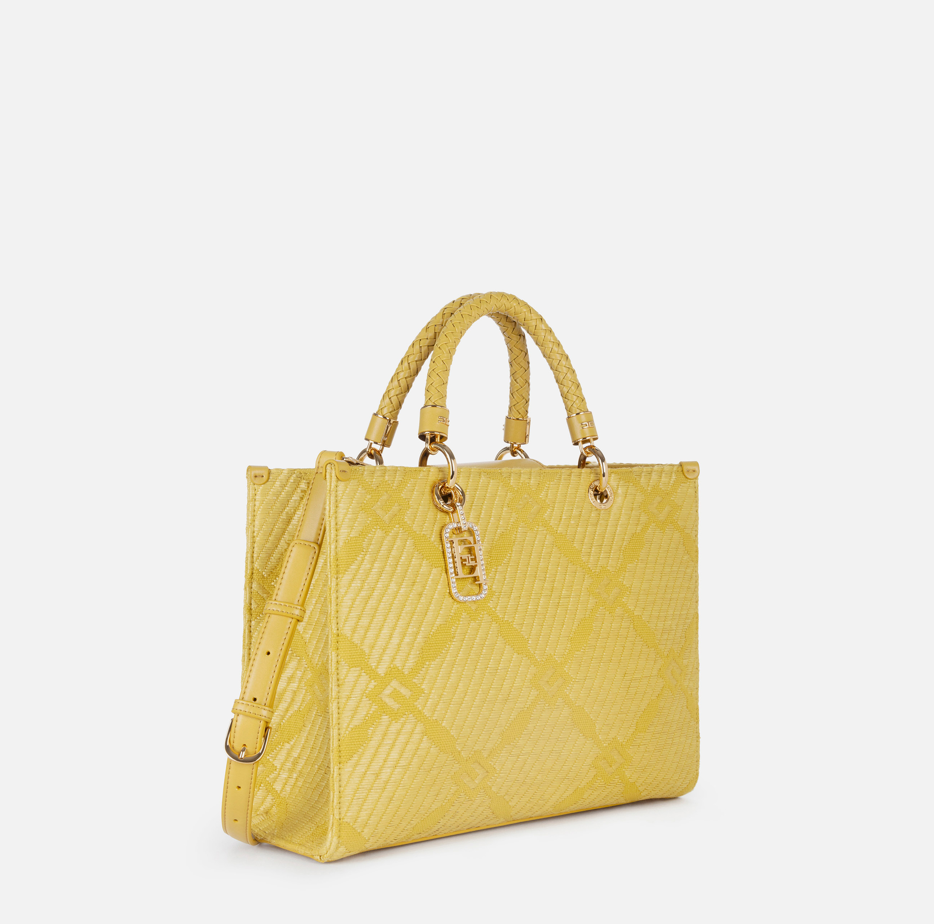 Tote media in jacquard con charms - Elisabetta Franchi