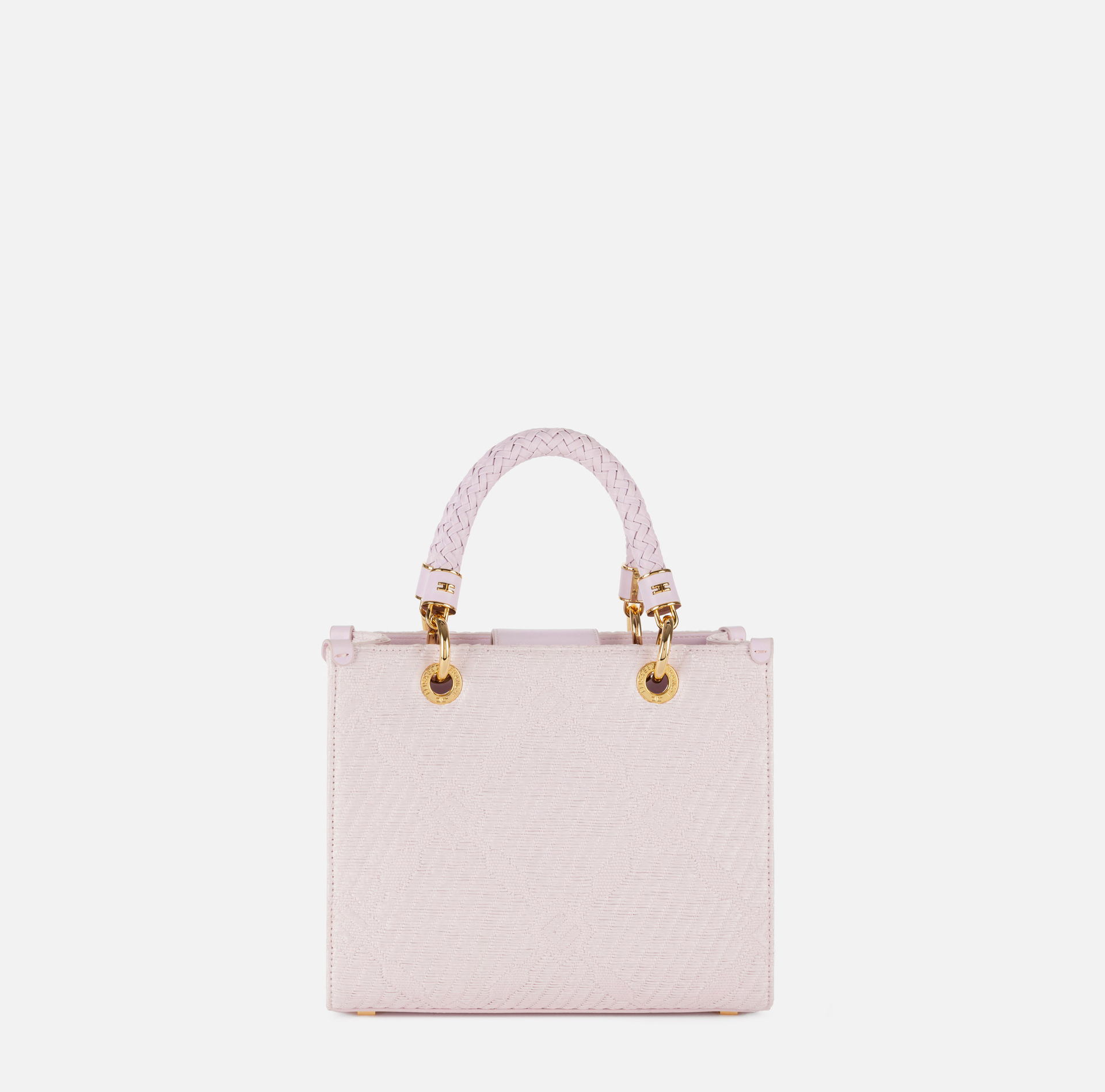 Small tote bag in jacquard fabric with charms - Elisabetta Franchi