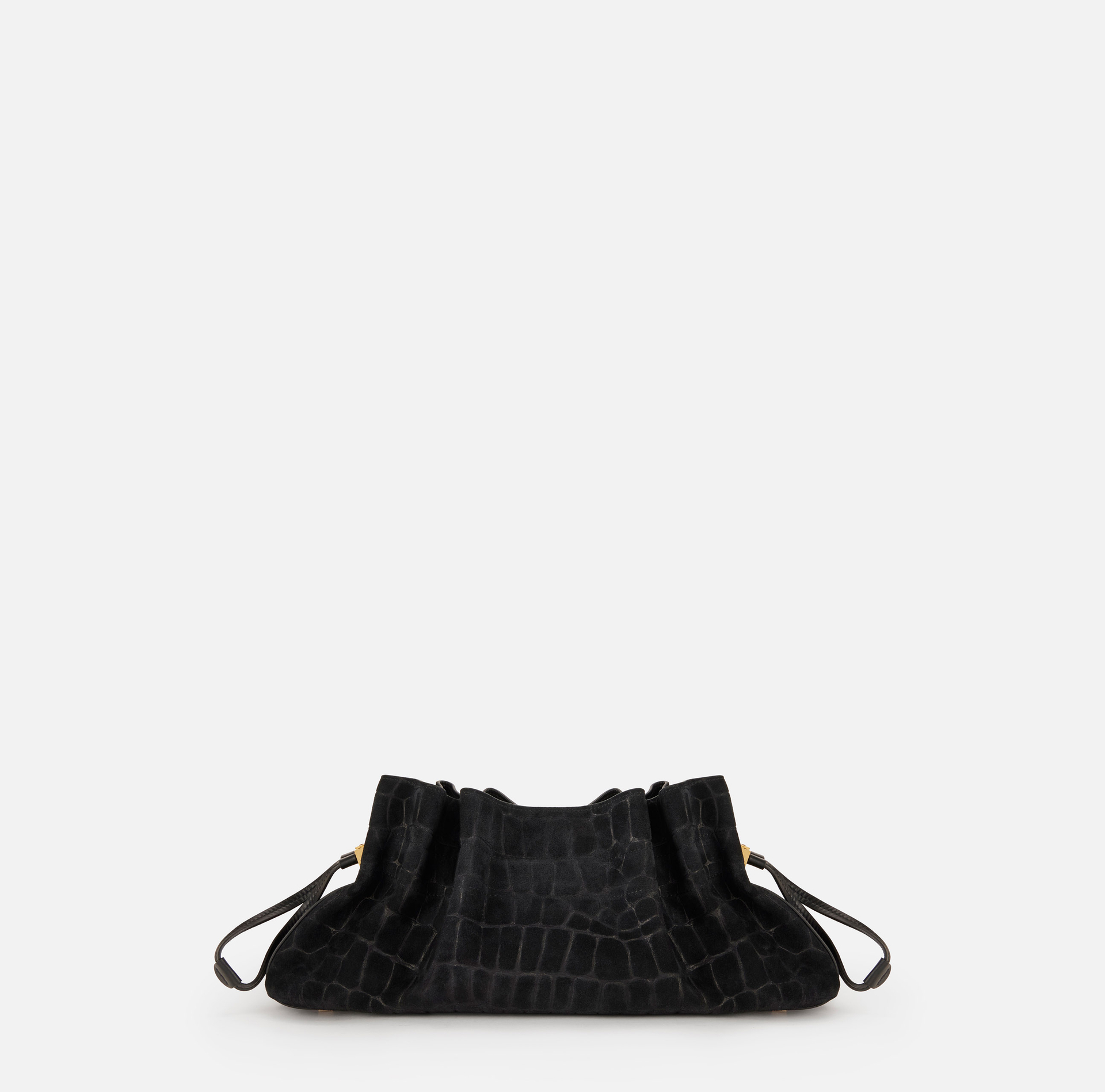 Saszetka z zamszu z nadrukiem skóry krokodyla - Elisabetta Franchi