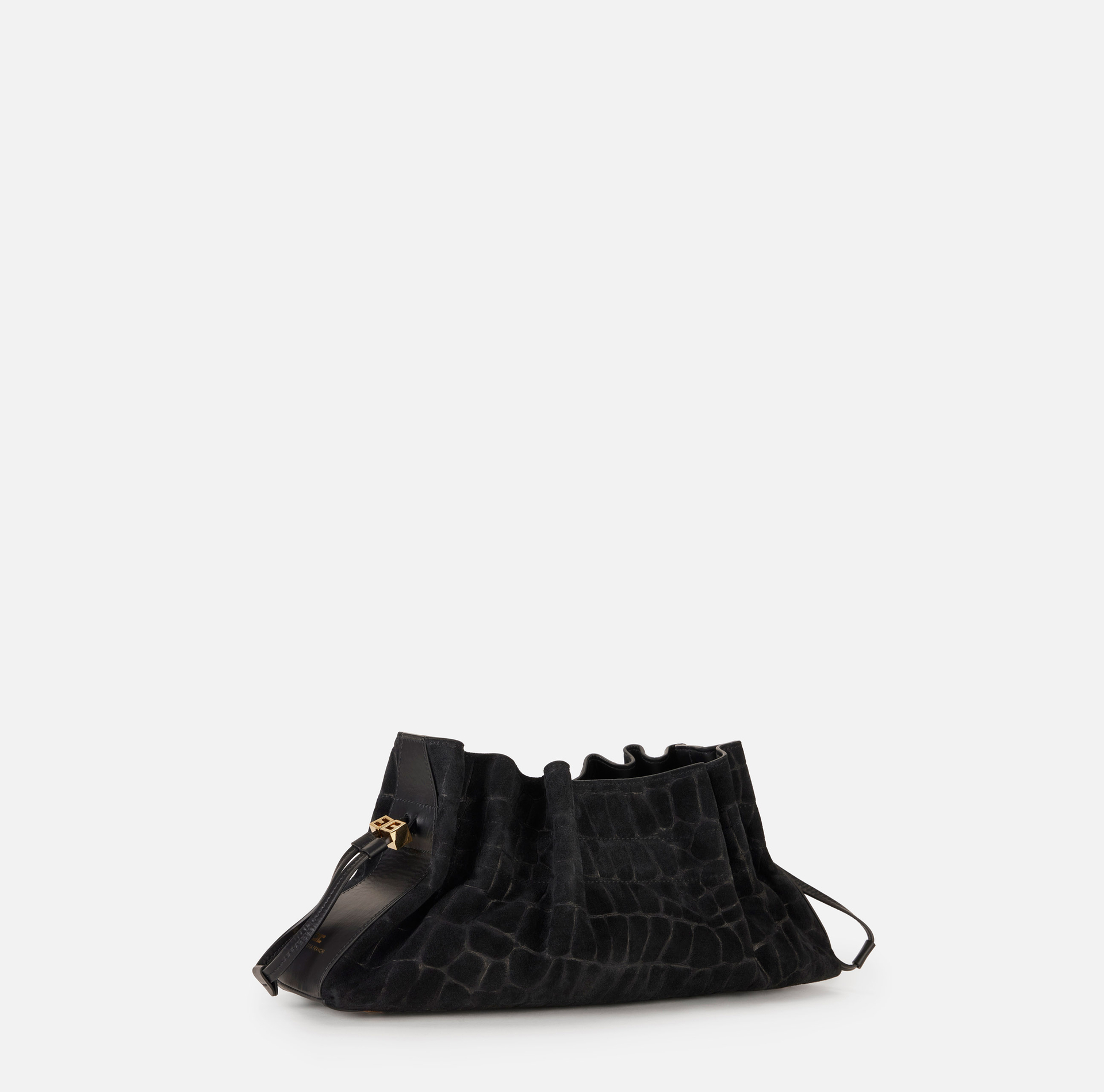 Saszetka z zamszu z nadrukiem skóry krokodyla - Elisabetta Franchi