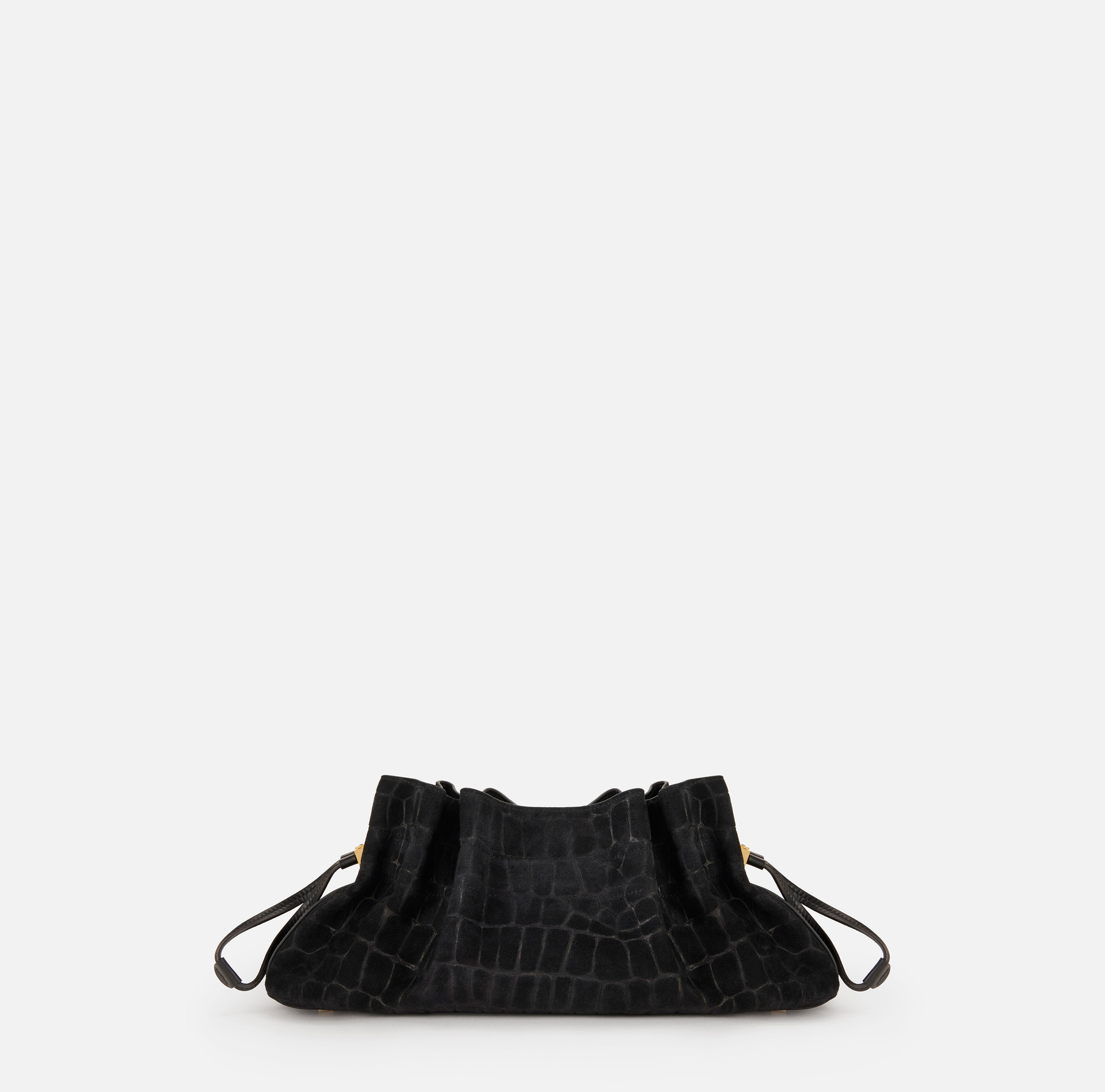 Saszetka z zamszu z nadrukiem skóry krokodyla - Elisabetta Franchi
