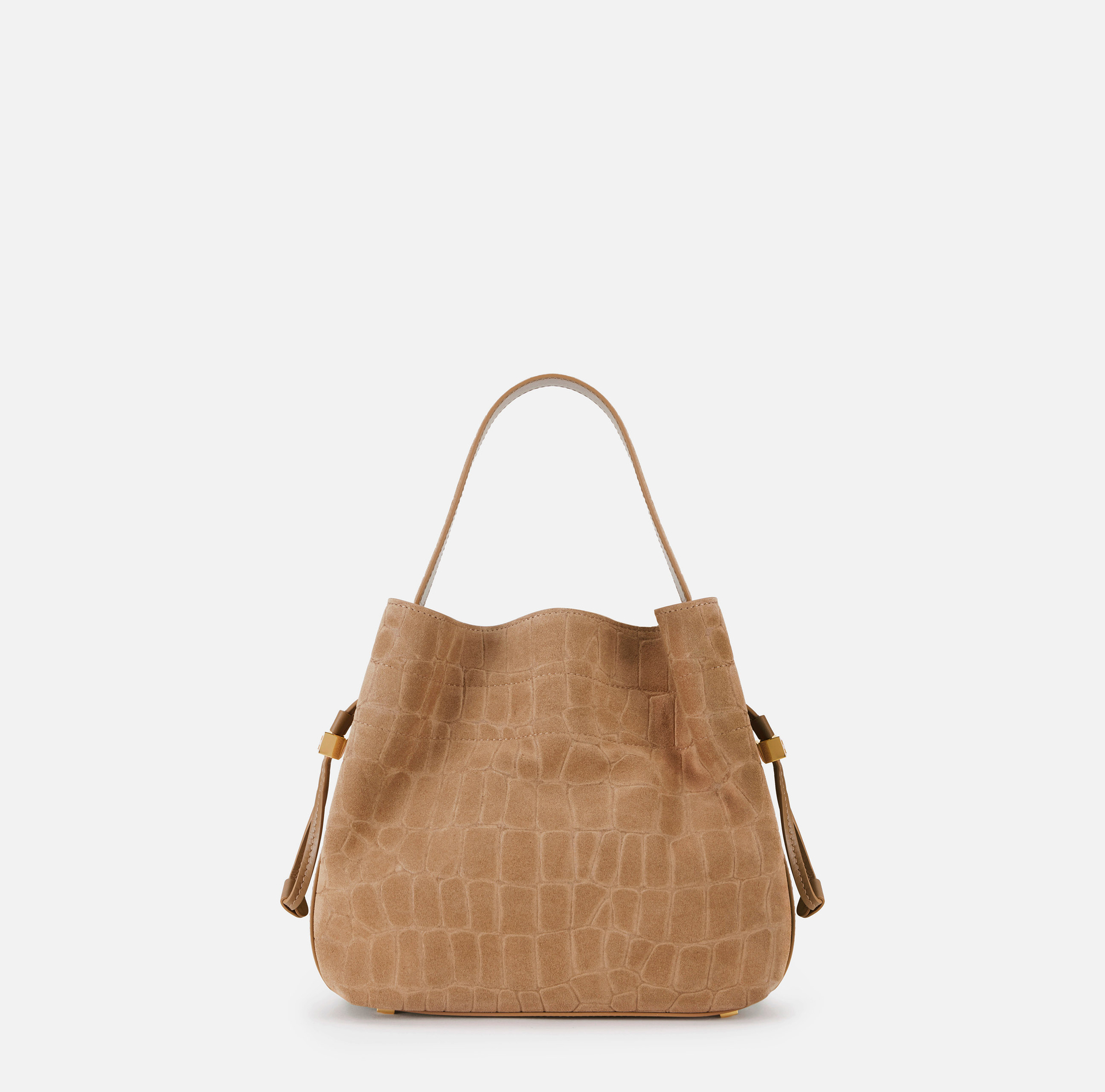 Borsa in suede con stampa cocco