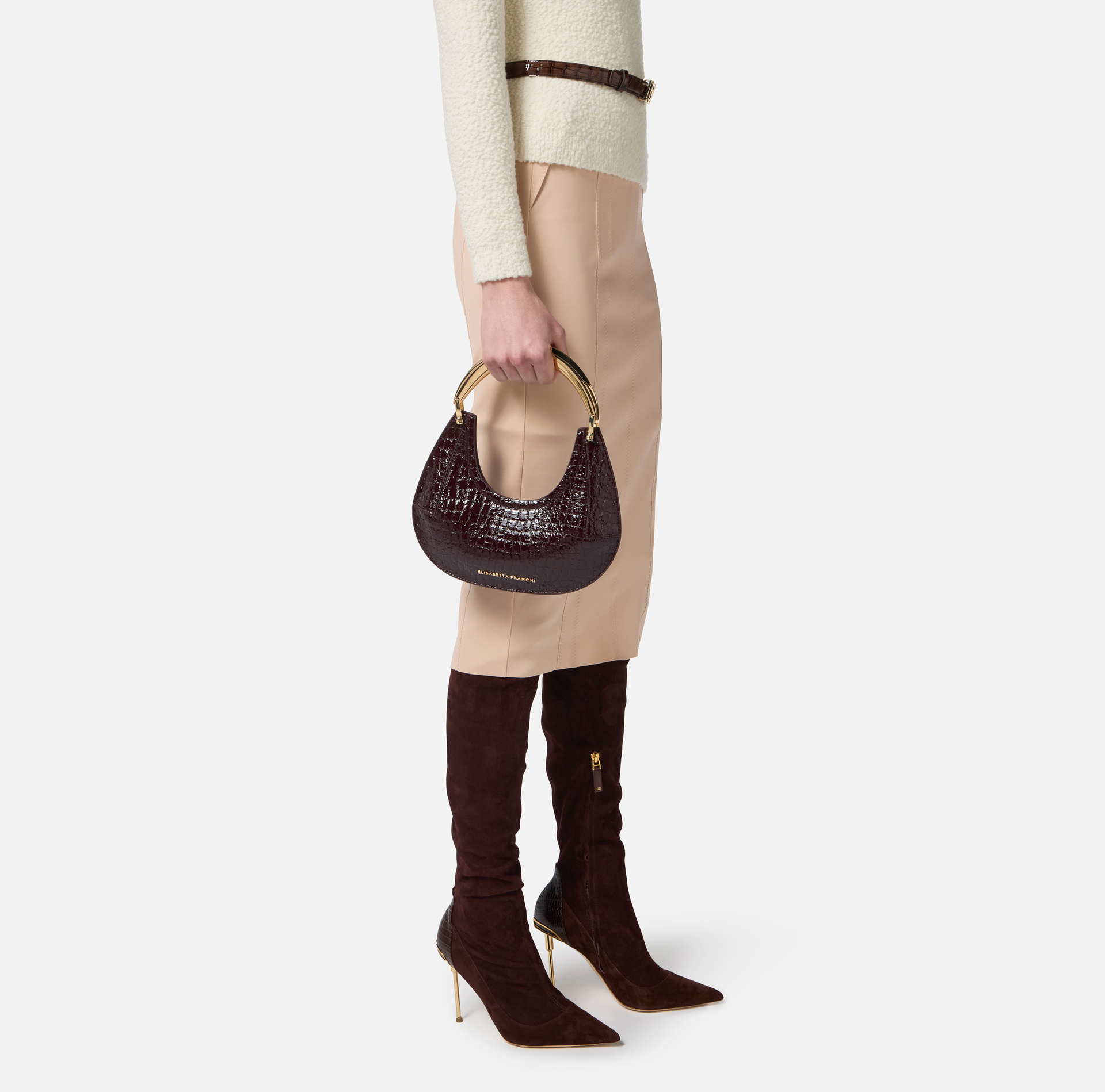 Small hobo bag with jewel handle - Elisabetta Franchi