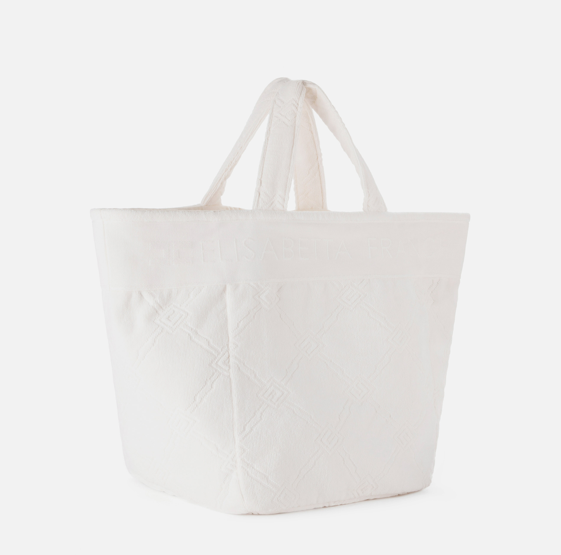 Tote in spugna jacquard con logo - Elisabetta Franchi