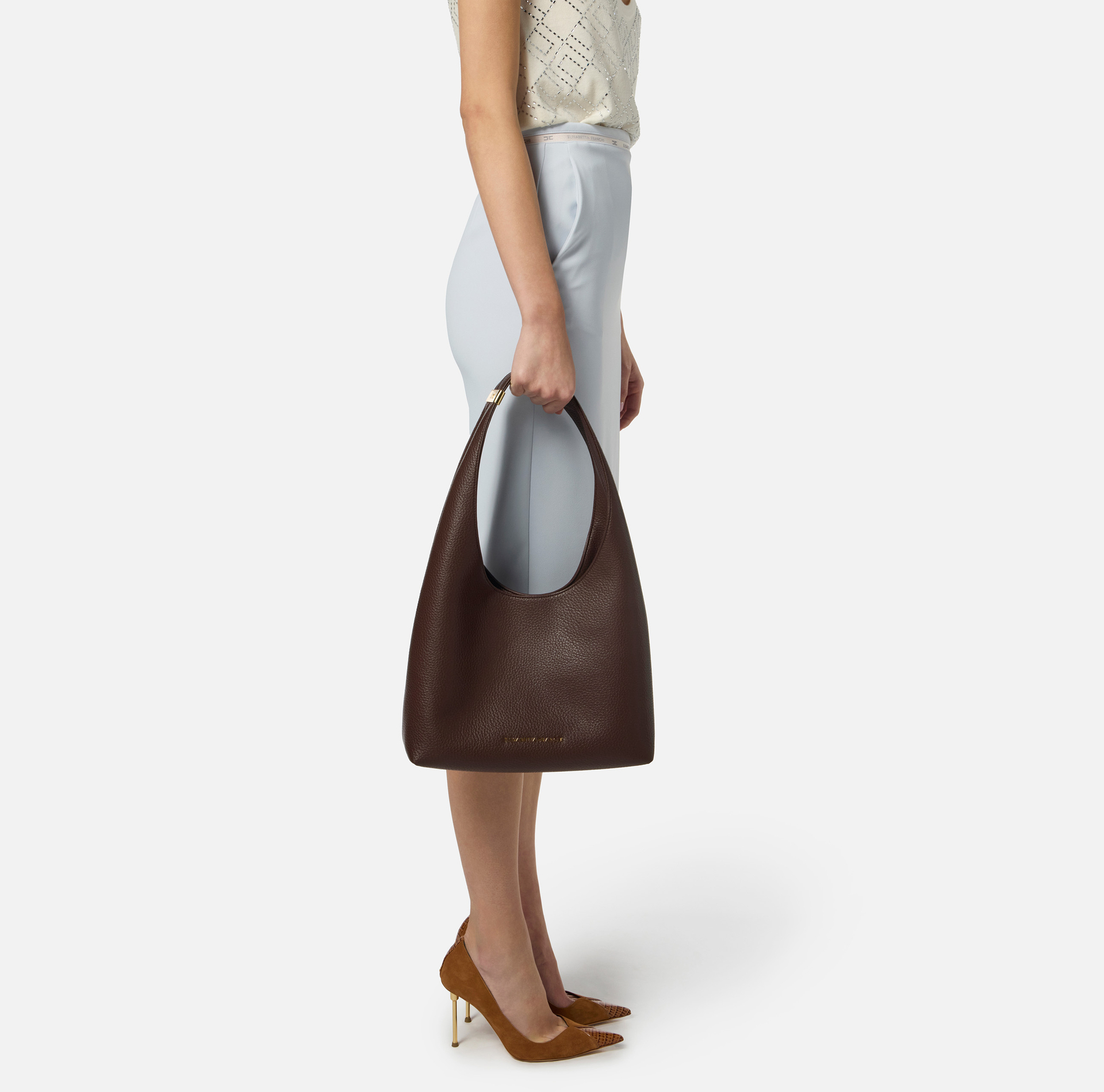 Small hobo with logo detail - Elisabetta Franchi