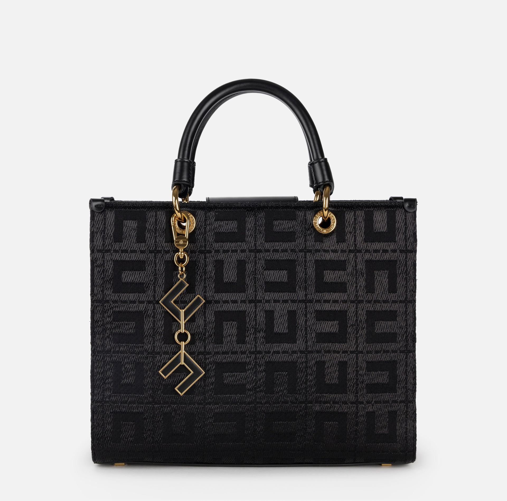 Shopper in tessuto jacquard con charms - BORSE - Elisabetta Franchi