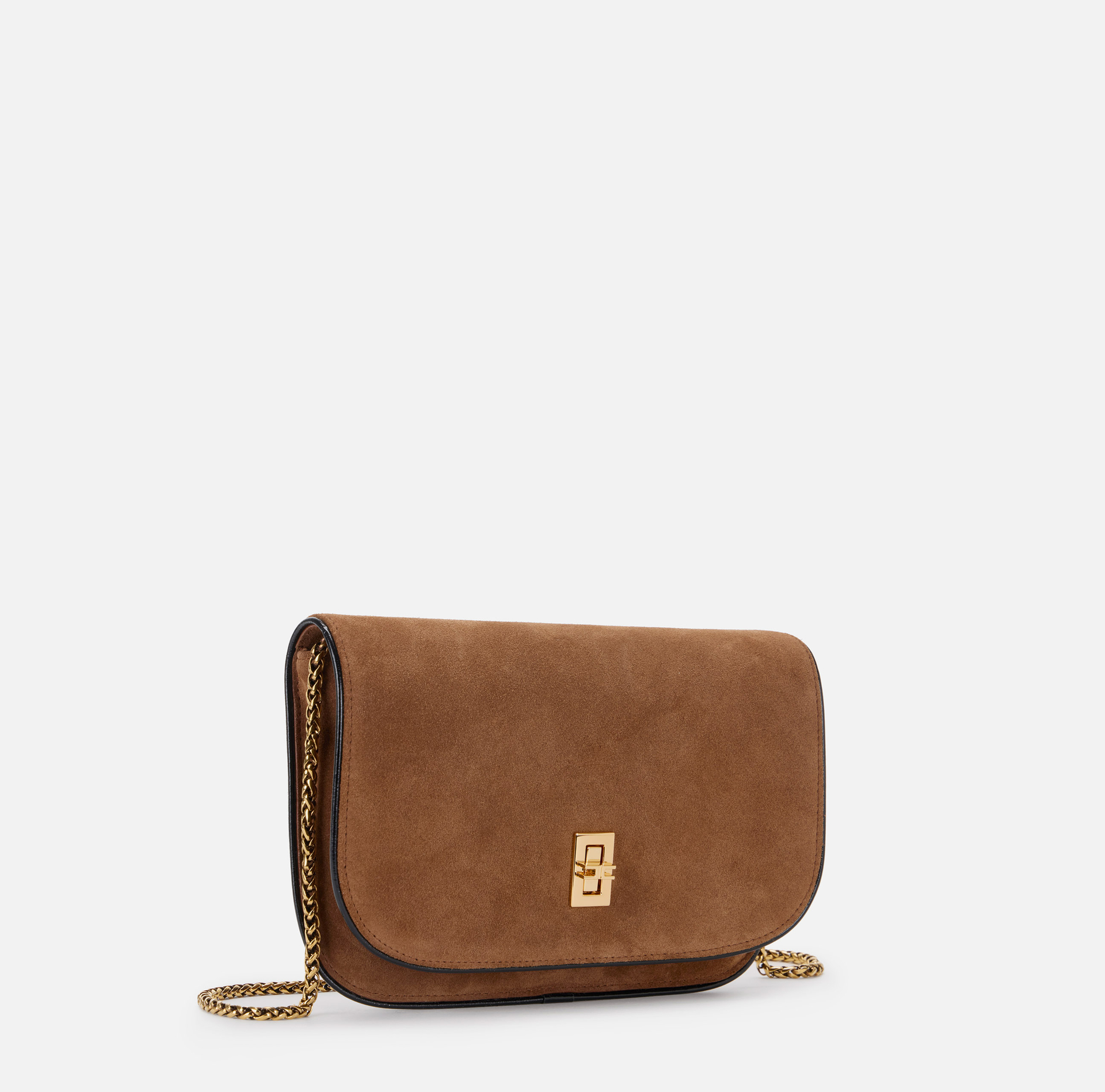 Pochette en cuir suédé avec détails en vinyle - Elisabetta Franchi