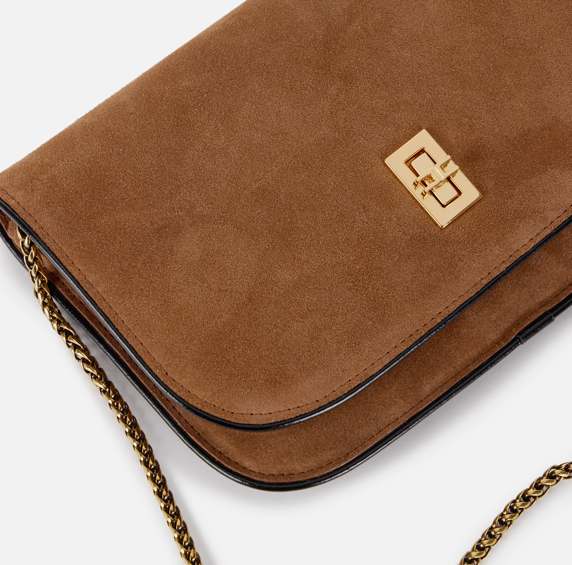 Pochette en cuir suédé avec détails en vinyle - Elisabetta Franchi