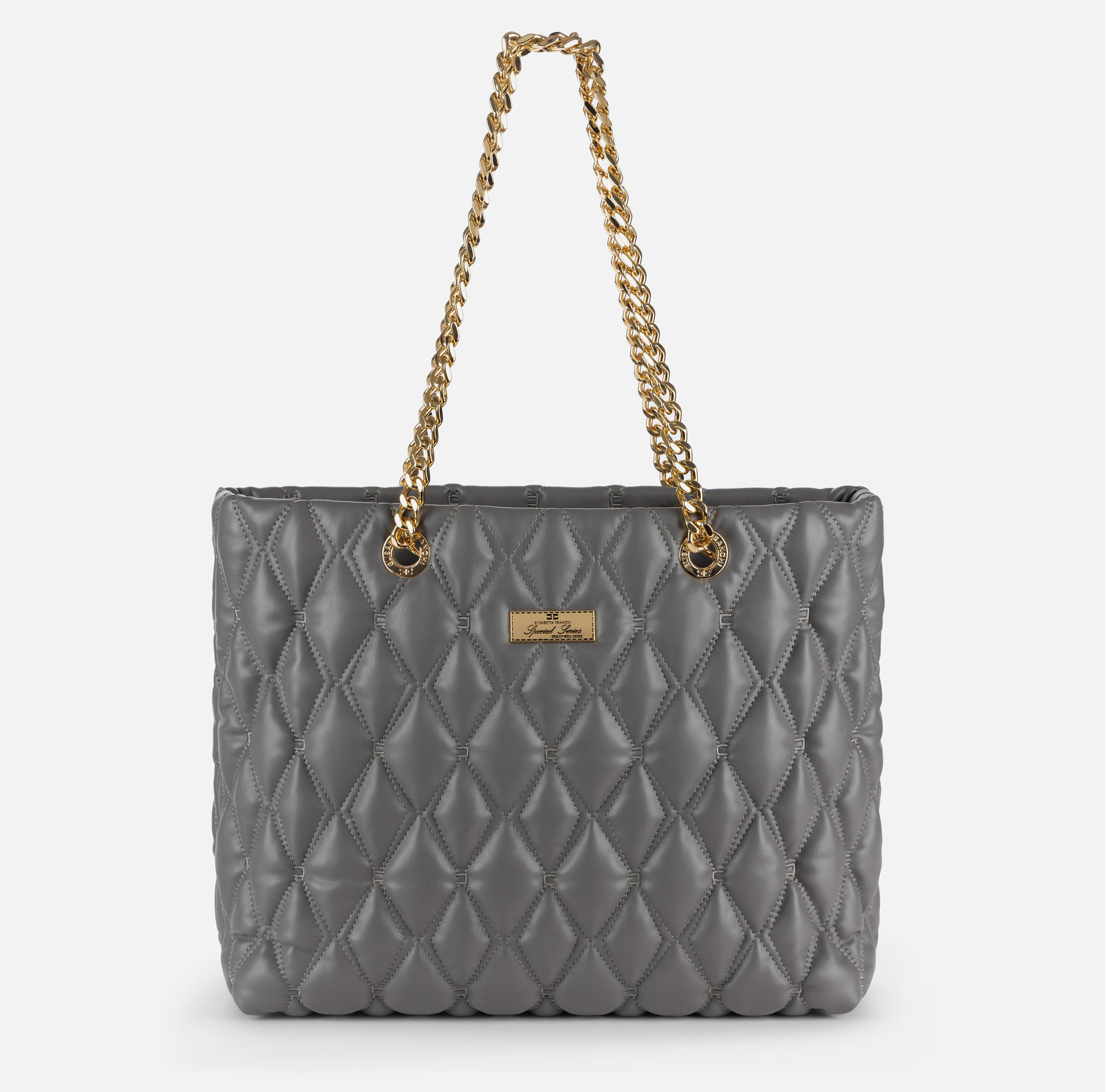 Sac shopper en tissu gaufré avec poignées en chaîne - BORSE - Elisabetta Franchi