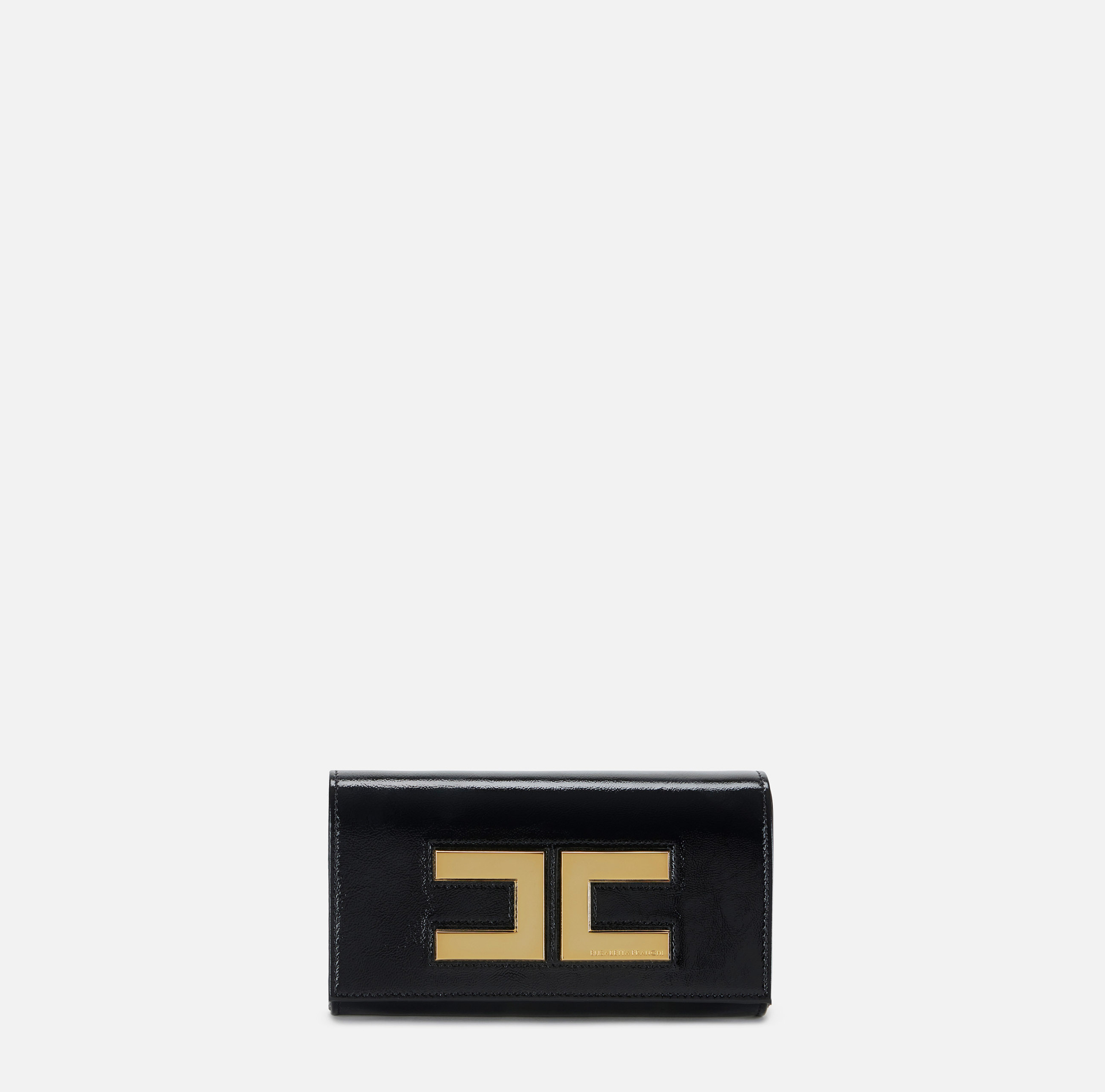 Leather clutch bag with logo - Elisabetta Franchi