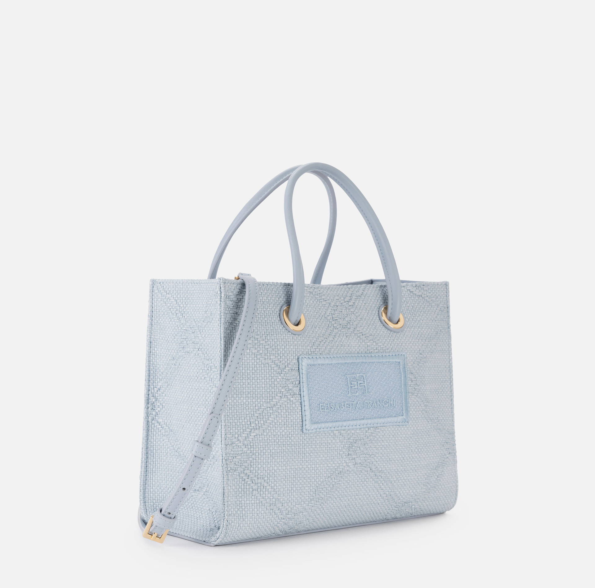 Kleine handtas van raffia jacquardstof - Elisabetta Franchi