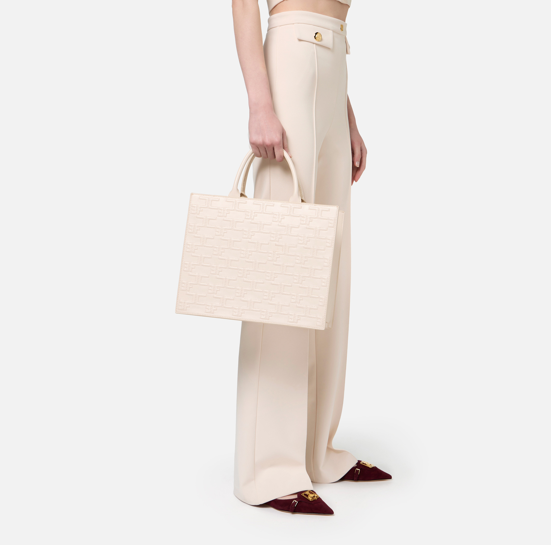 Bold Monogram Large Shopper - Elisabetta Franchi