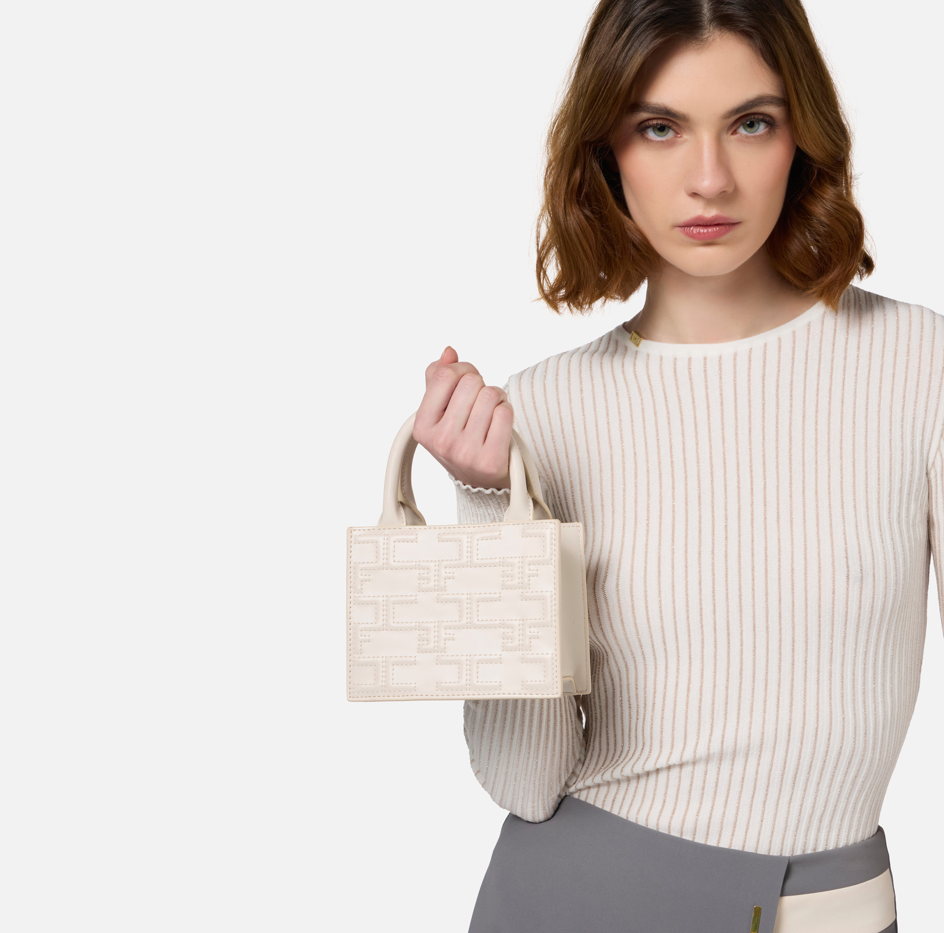 Bold Monogram Mini Shopper - Elisabetta Franchi