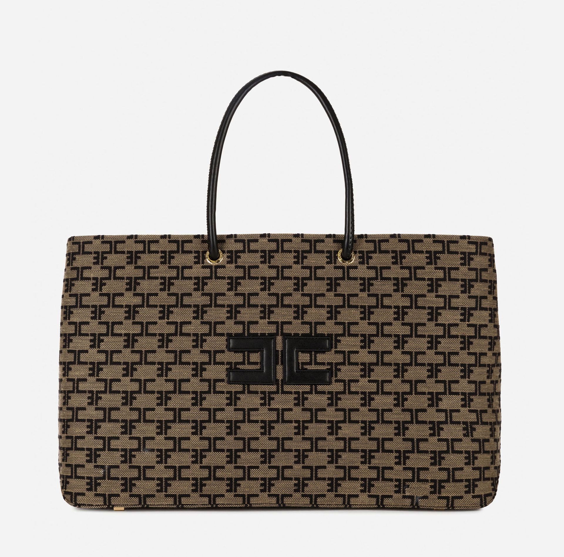 Madame Monogram Shopper Bag With Logo - Elisabetta Franchi
